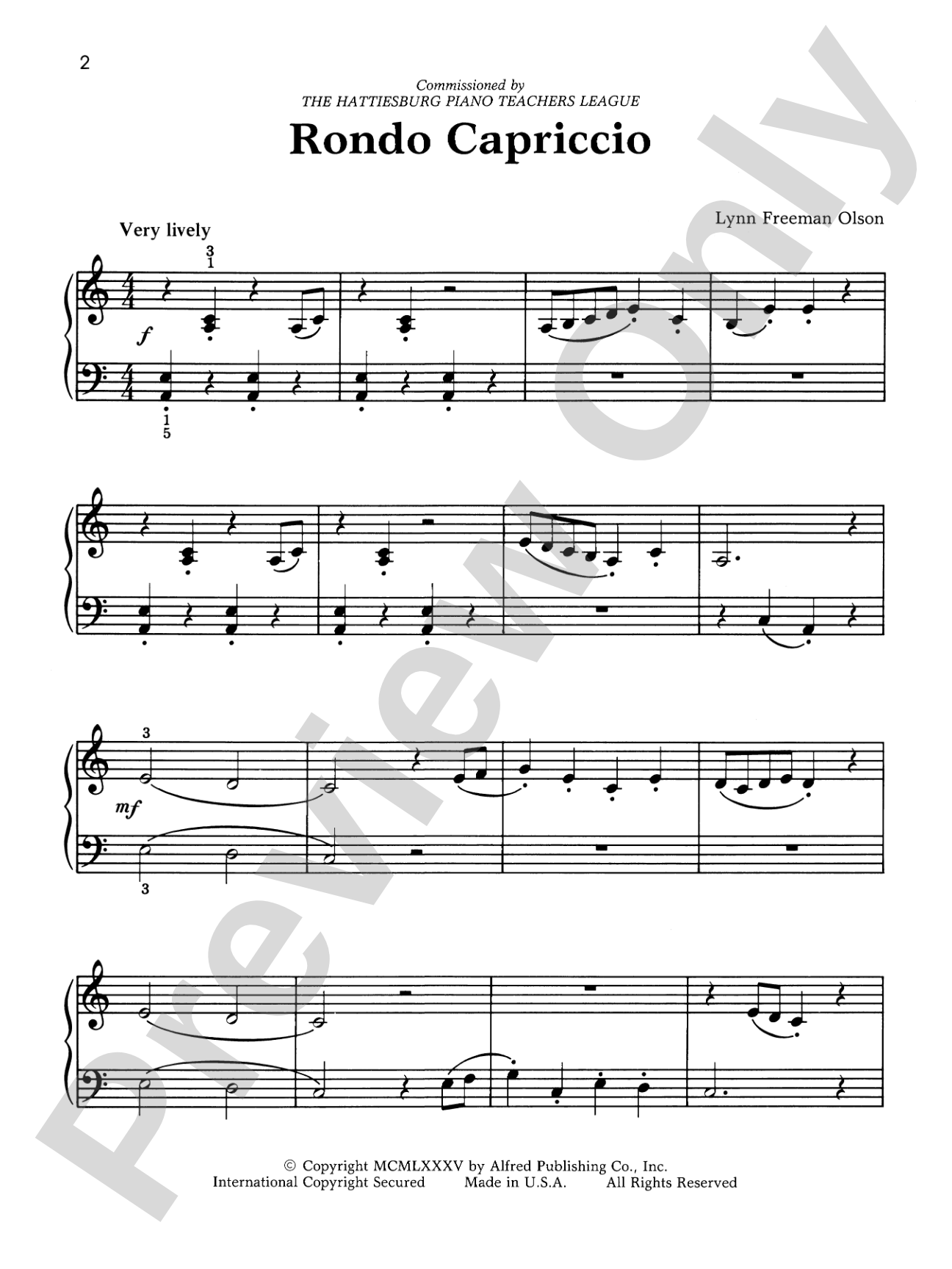 Rondo Capriccio: Piano