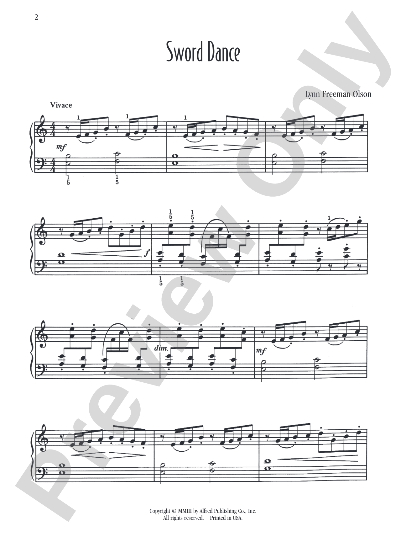 Sword Dance: Piano