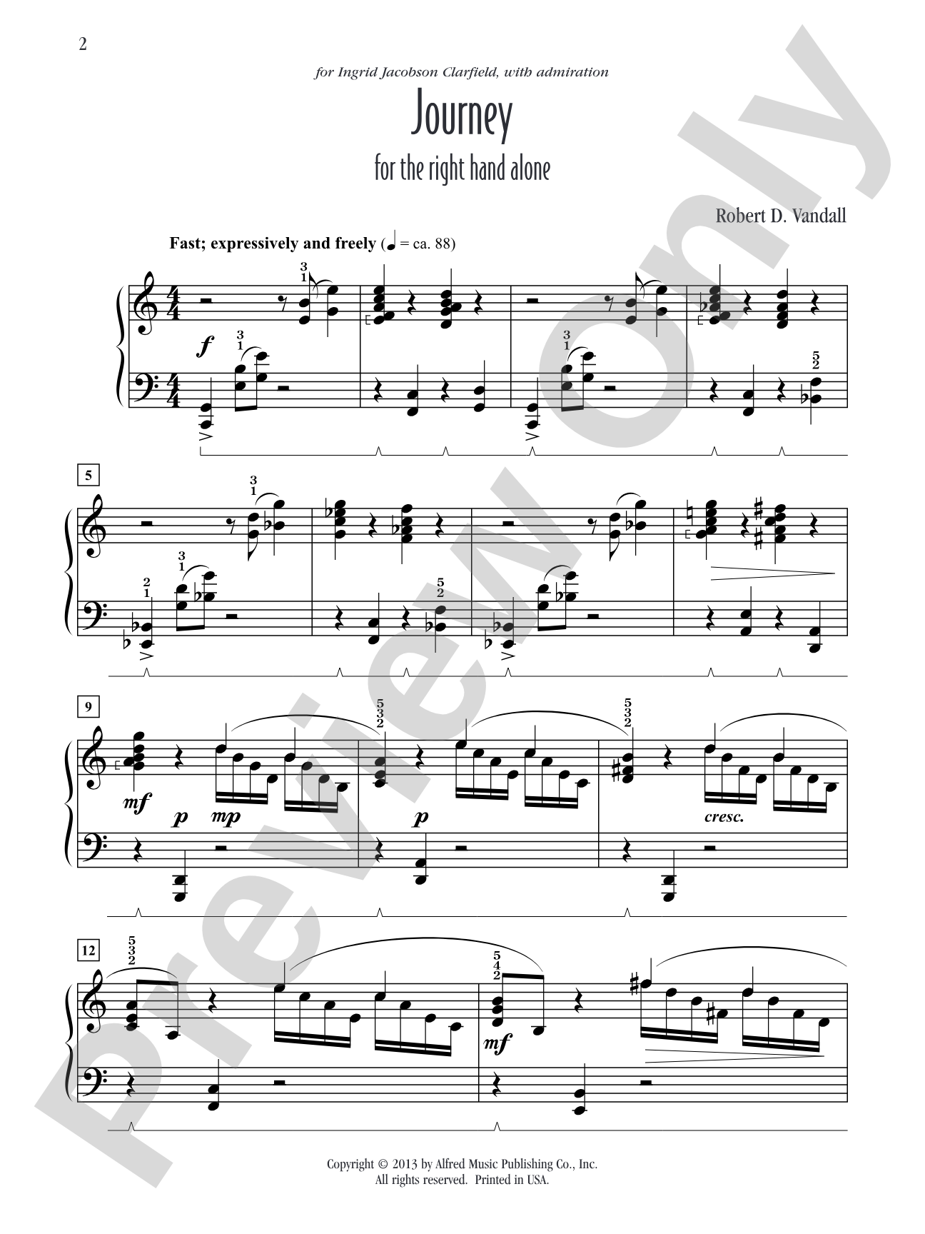 Journey (for right hand alone): Piano