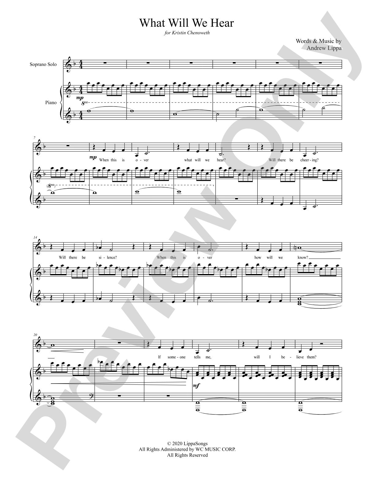 What Will We Hear: Piano/Vocal