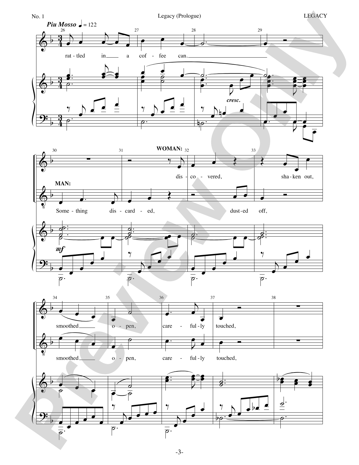 Legacy (Prologue): Piano/Vocal