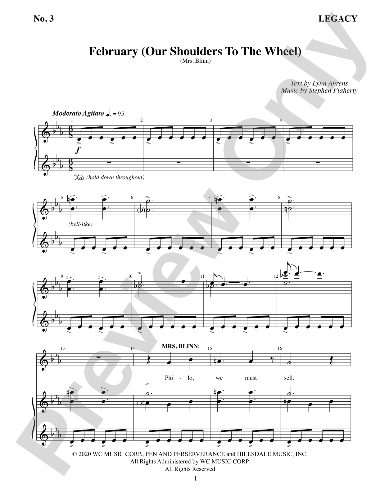 February (Our Shoulders To The Wheel): Piano/Vocal