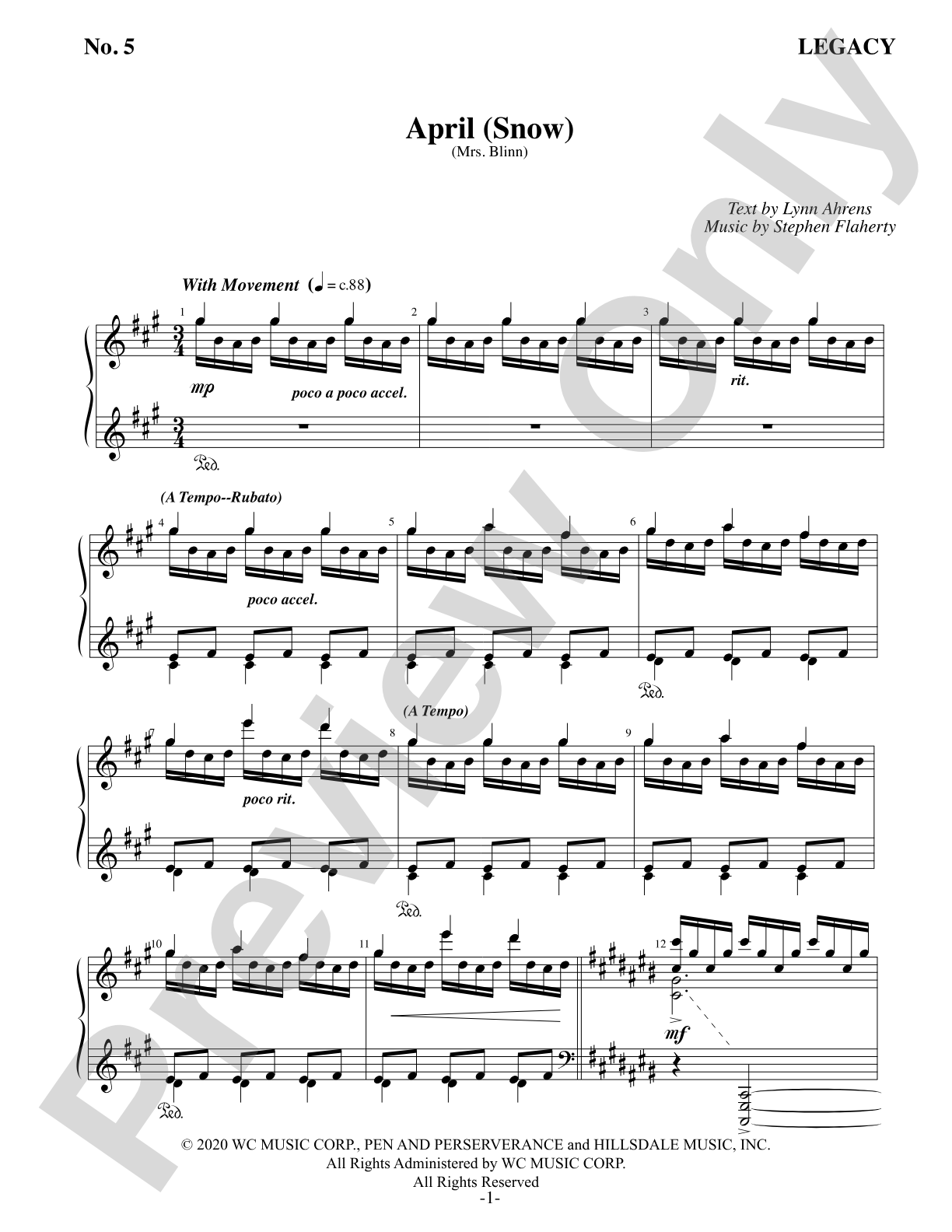 April (Snow): Piano/Vocal