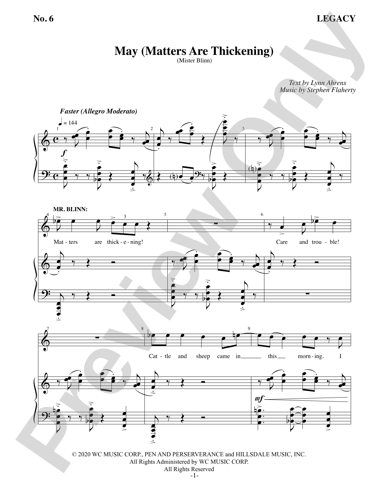 May (Matters Are Thickening): Piano/Vocal