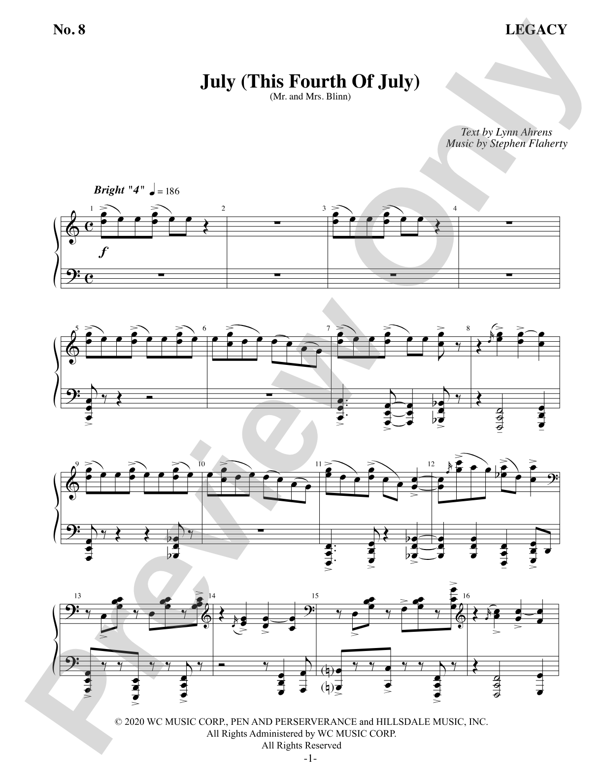 July (This Fourth Of July): Piano/Vocal