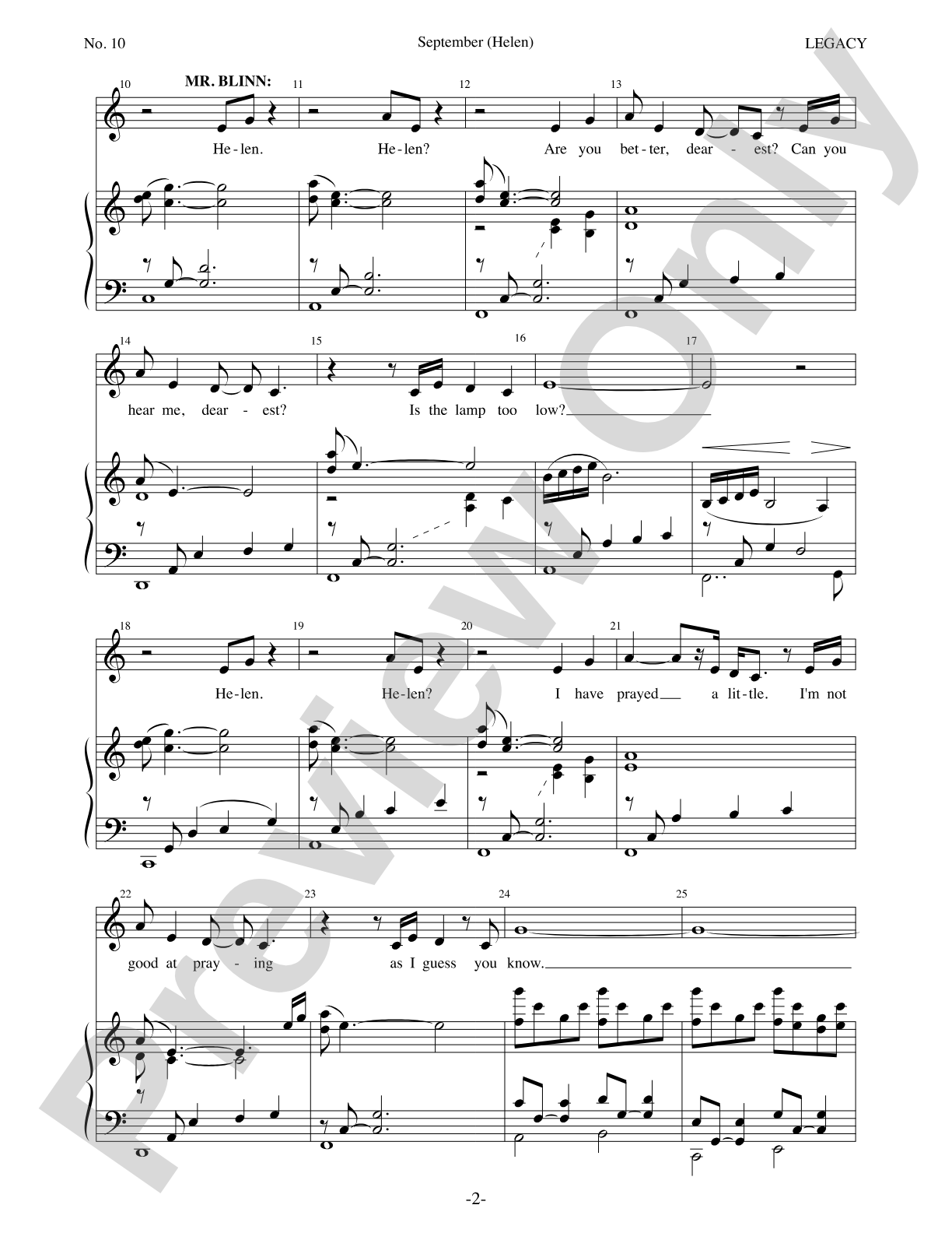 September (Helen): Piano/Vocal