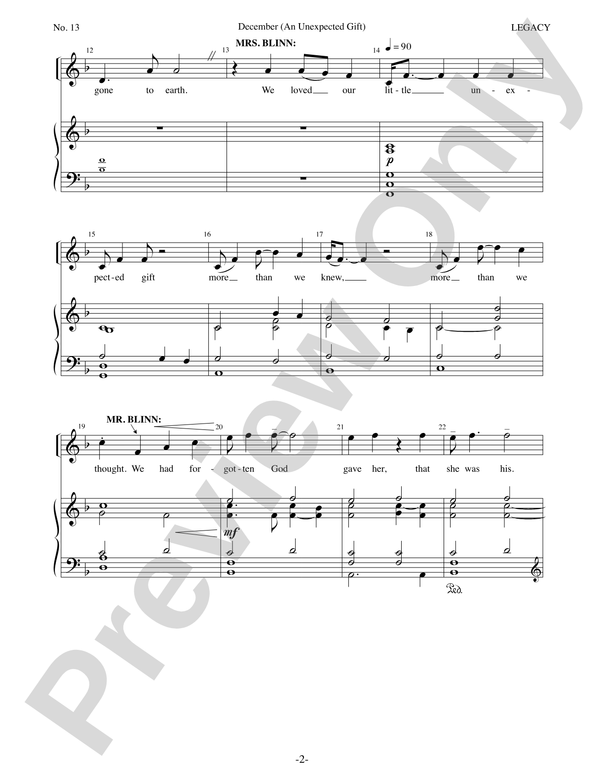 December (An Unexpected Gift): Piano/Vocal