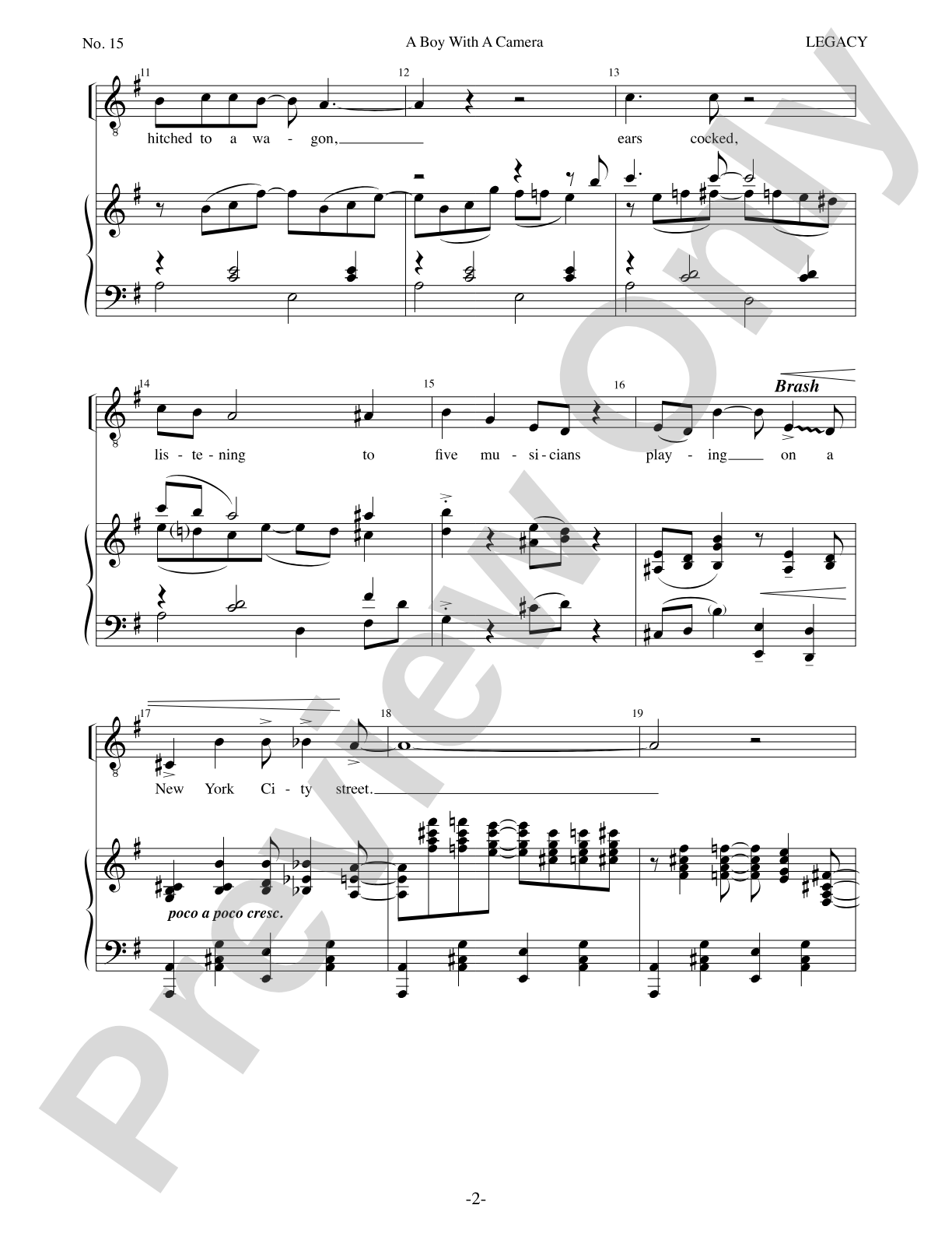 A Boy With A Camera: Piano/Vocal