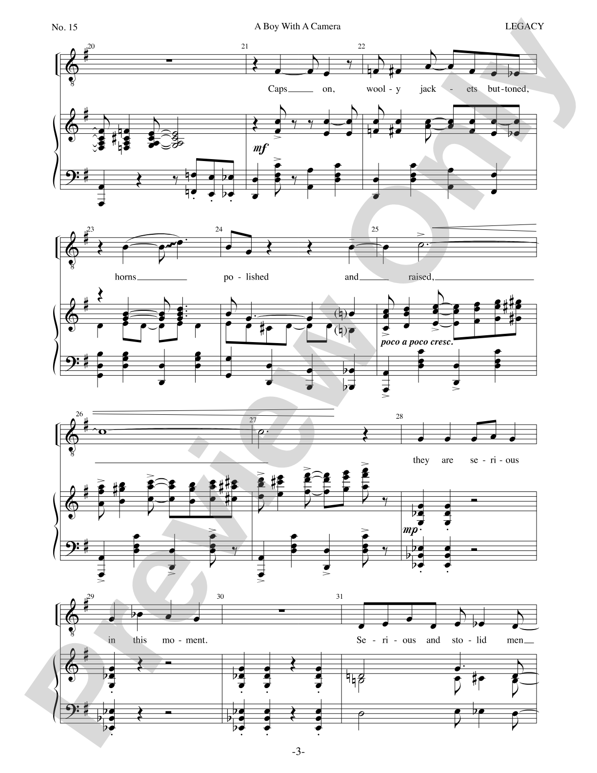 A Boy With A Camera: Piano/Vocal