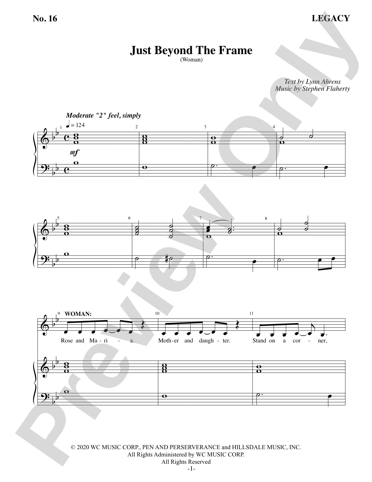 Just Beyond The Frame: Piano/Vocal
