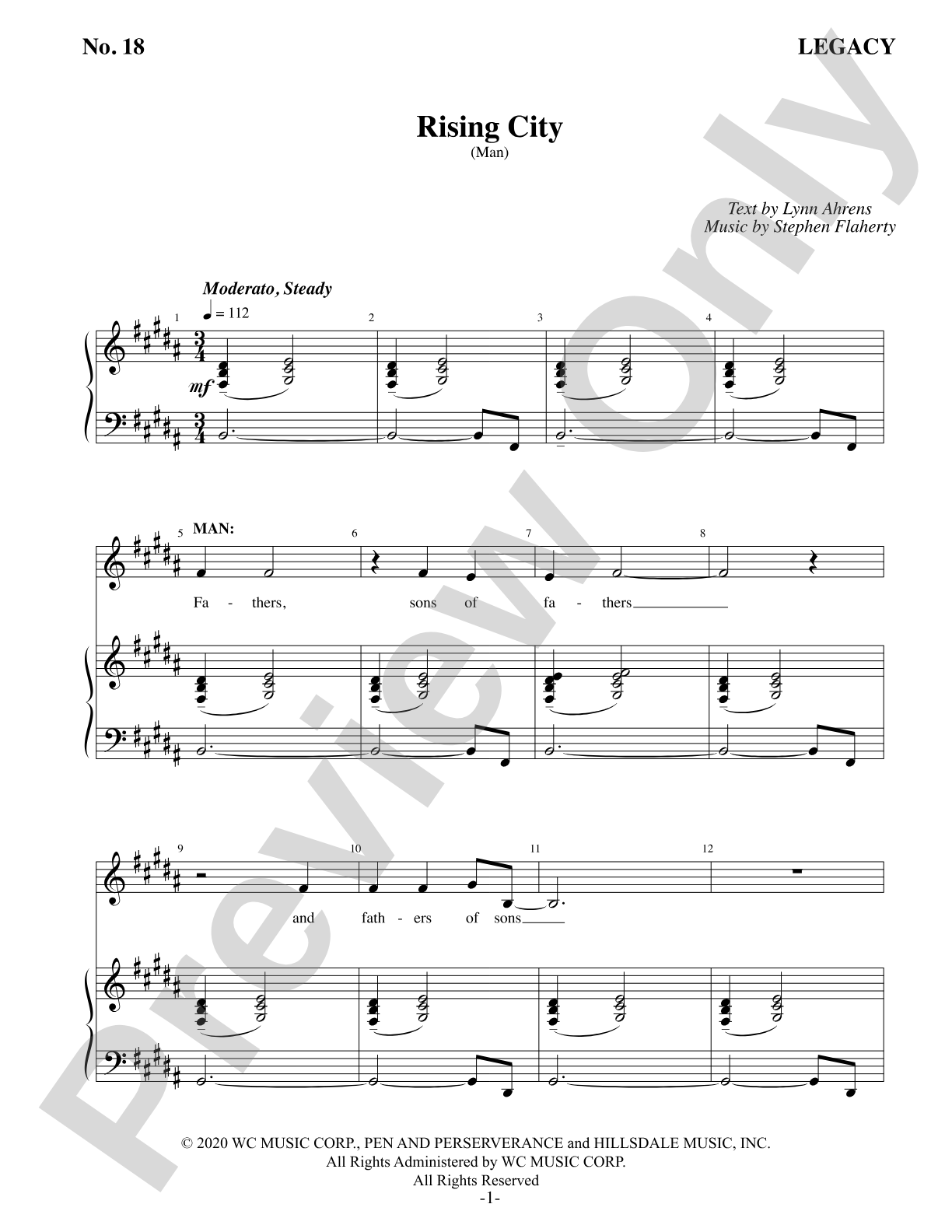 Rising City: Piano/Vocal