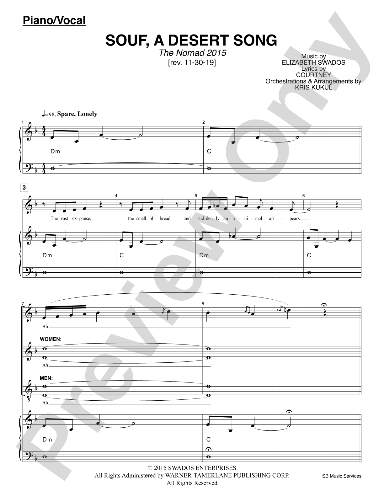 Souf, A Desert Song (<i>The Nomad 2015</i>): Piano/Vocal