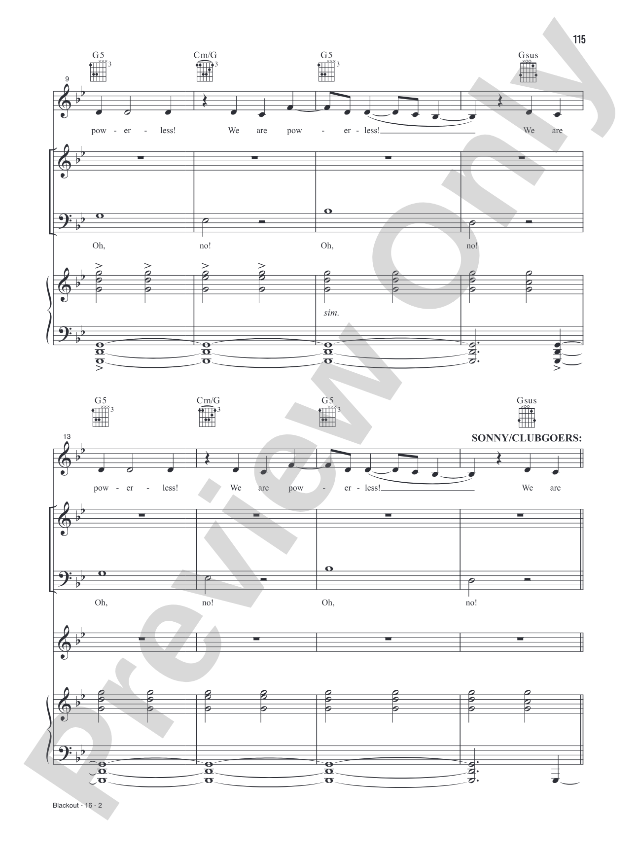 Blackout (Music from the Original Motion Picture Soundtrack, <i>In The Heights</i>): Piano/Vocal/Guitar