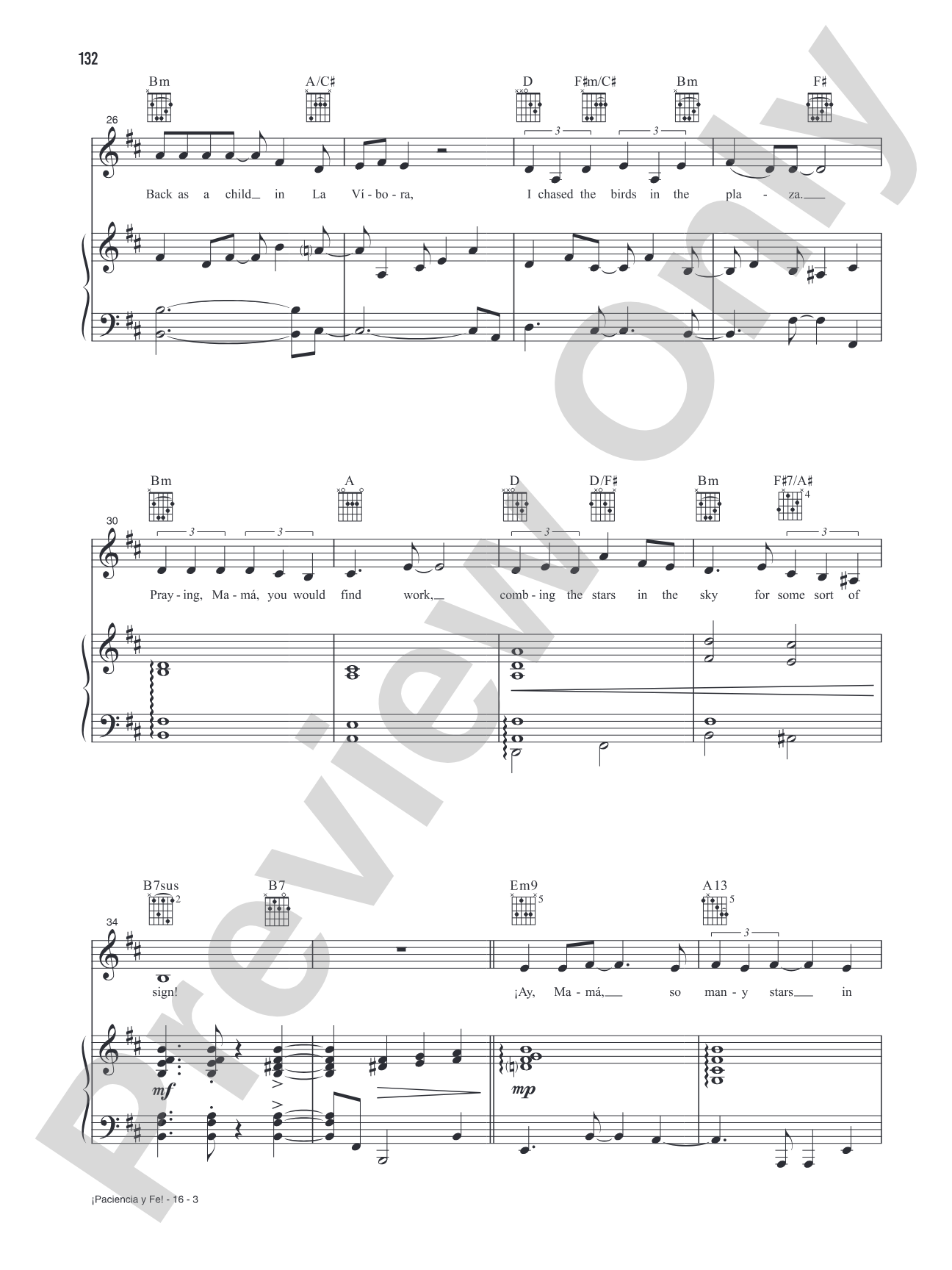 ¡Paciencia Y Fe! (Music from the Original Motion Picture Soundtrack, <i>In The Heights</i>): Piano/Vocal/Guitar
