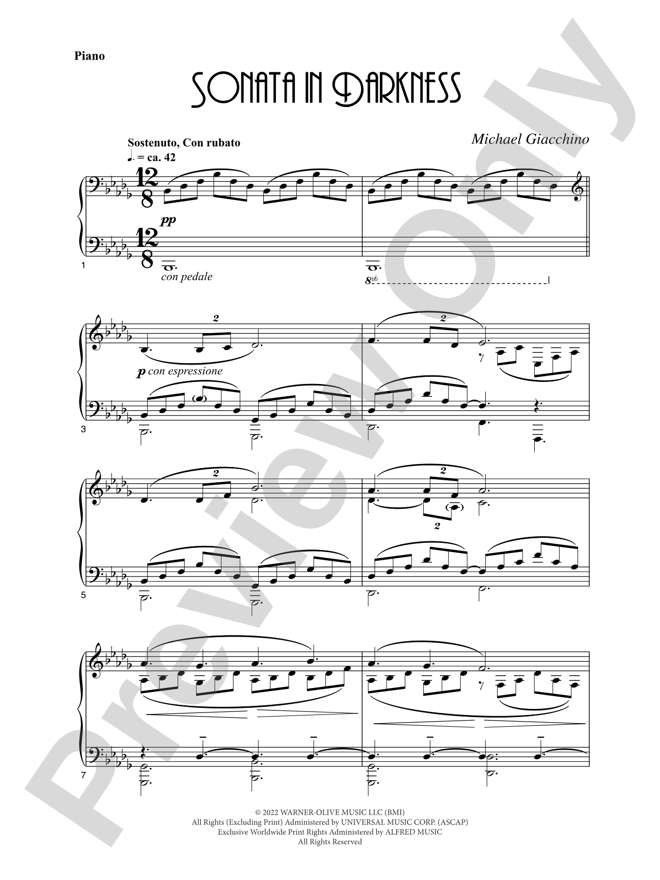 Sonata In Darkness (from <i>The Batman</i>): Piano
