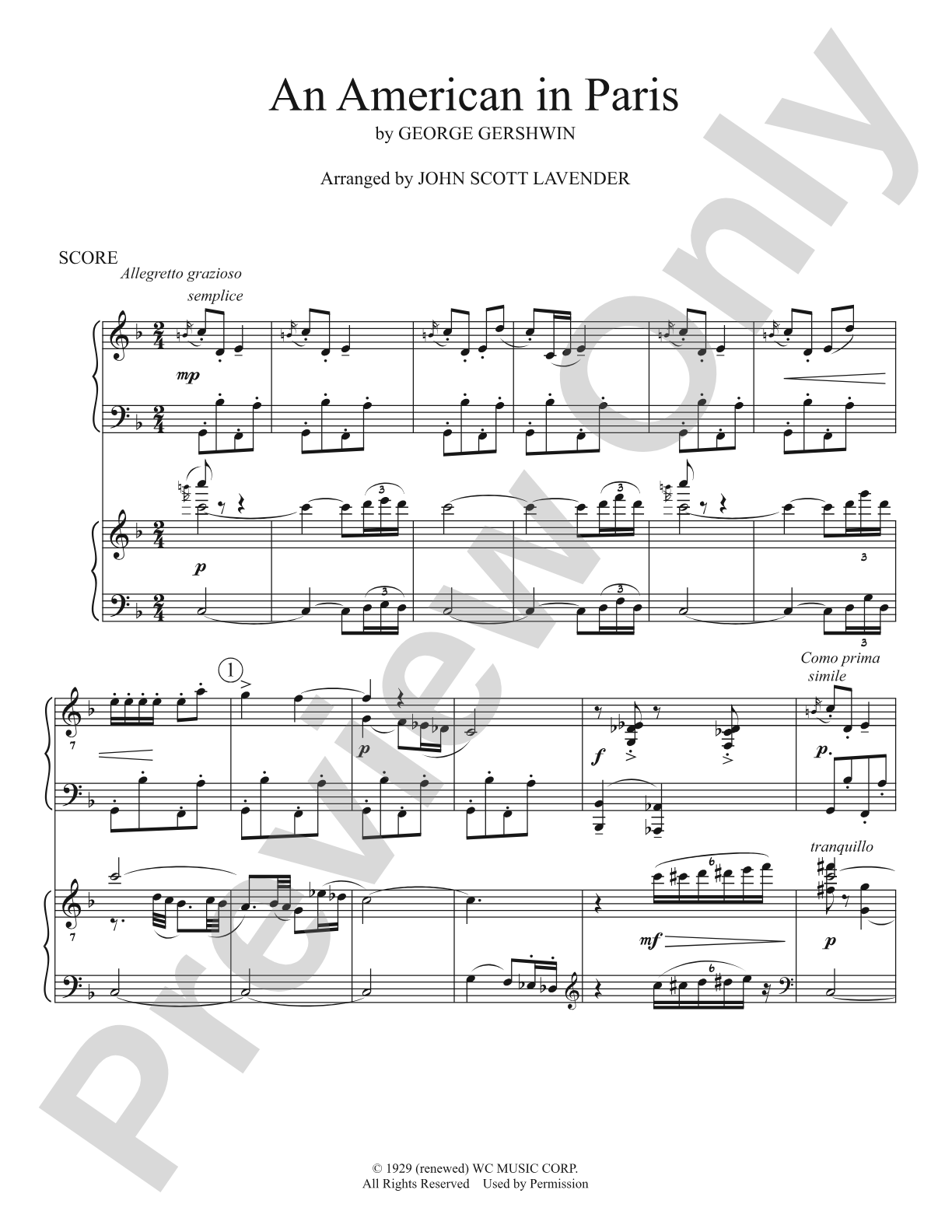 An American In Paris (Two Piano Arr.): Piano