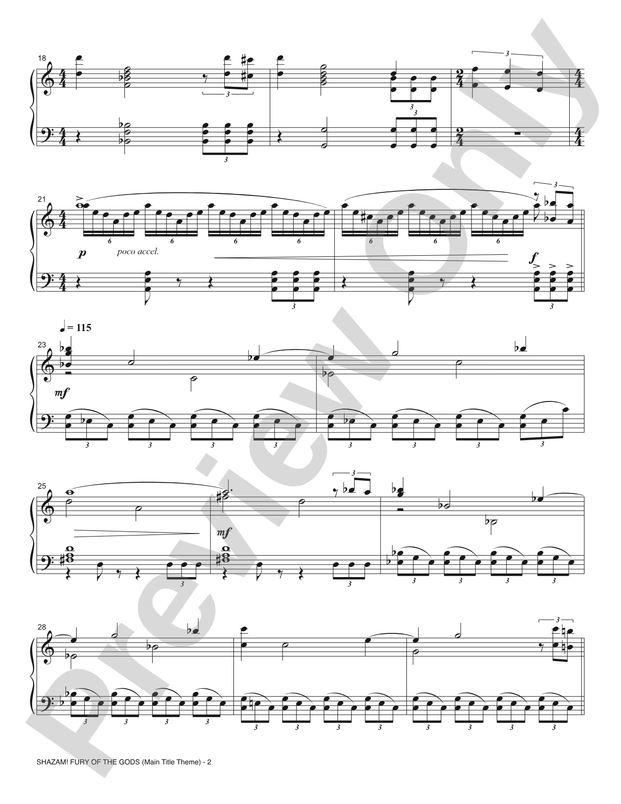 Shazam! Fury of the Gods (Main Title Theme): Piano