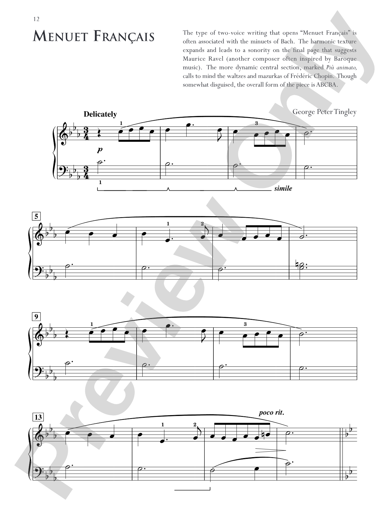 Menuet Français: Piano