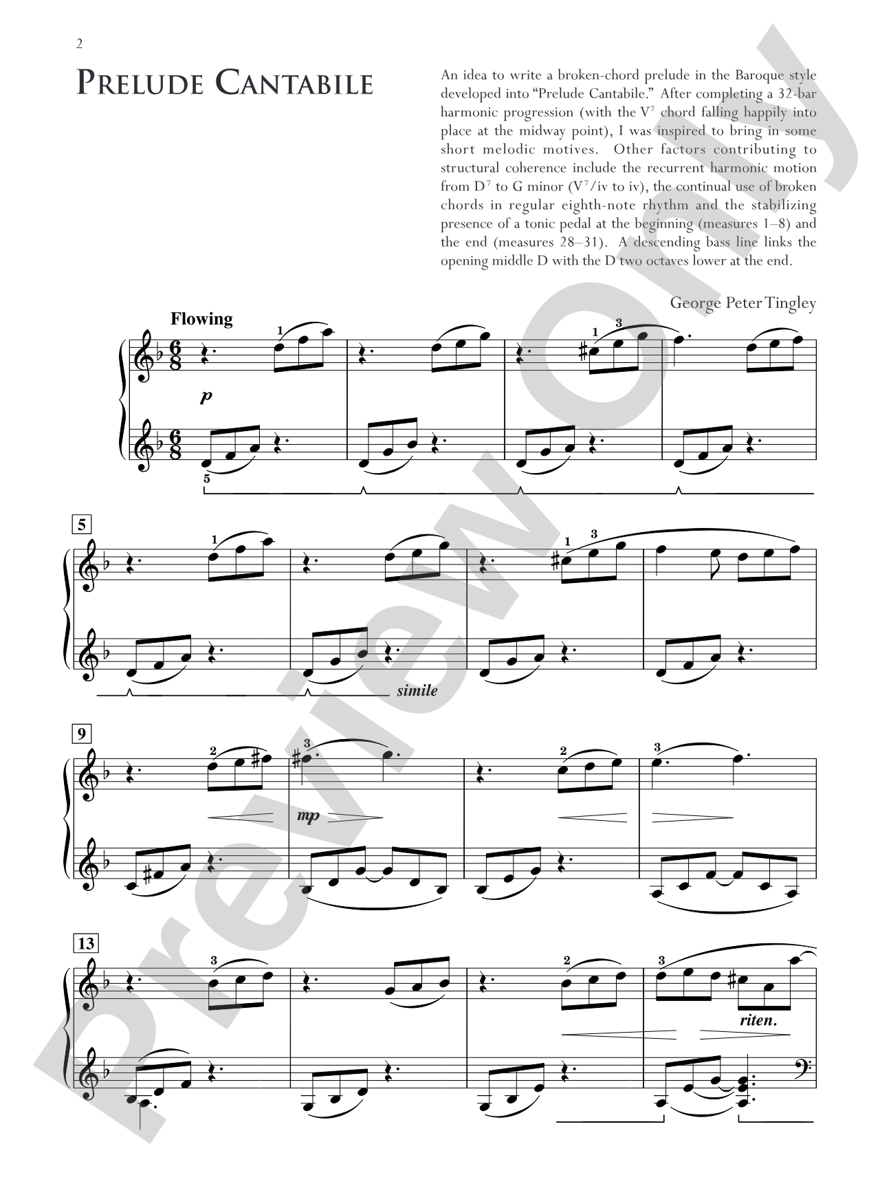 Prelude Cantabile: Piano