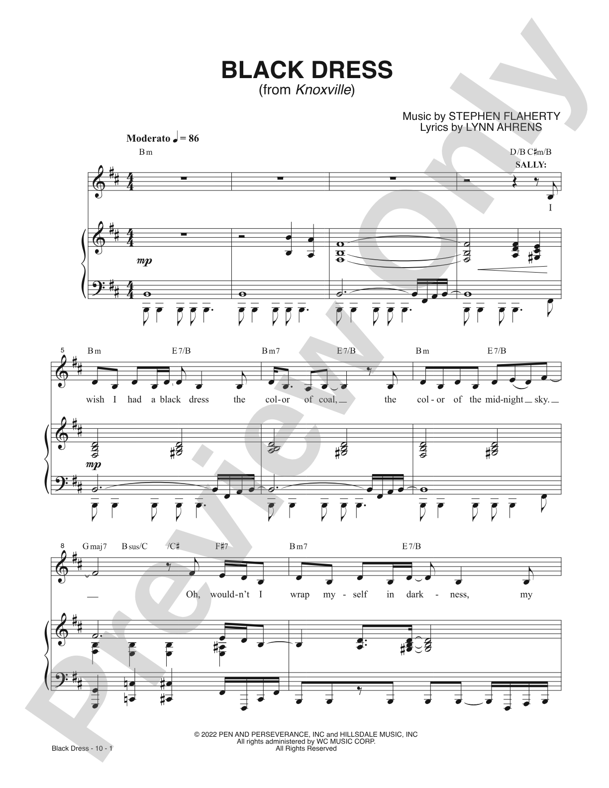 Black Dress from <i>Knoxville</i>: Piano/Vocal/Chords