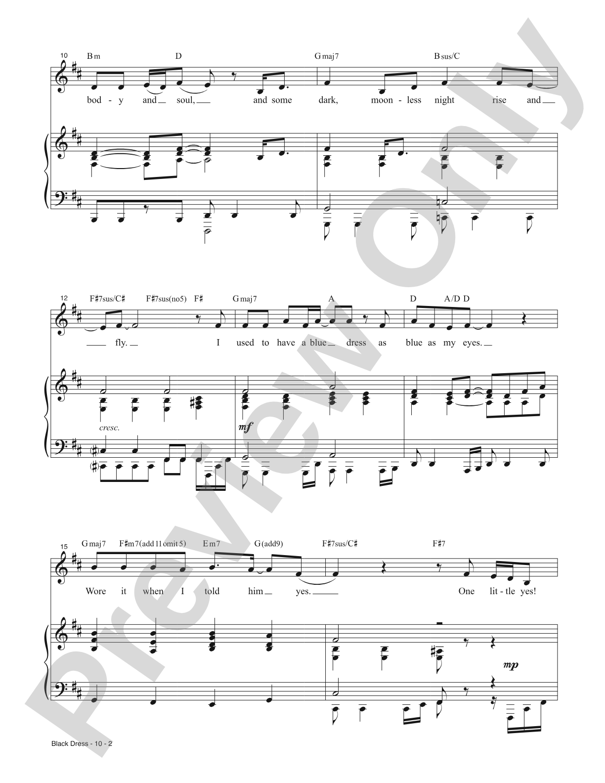 Black Dress from <i>Knoxville</i>: Piano/Vocal/Chords