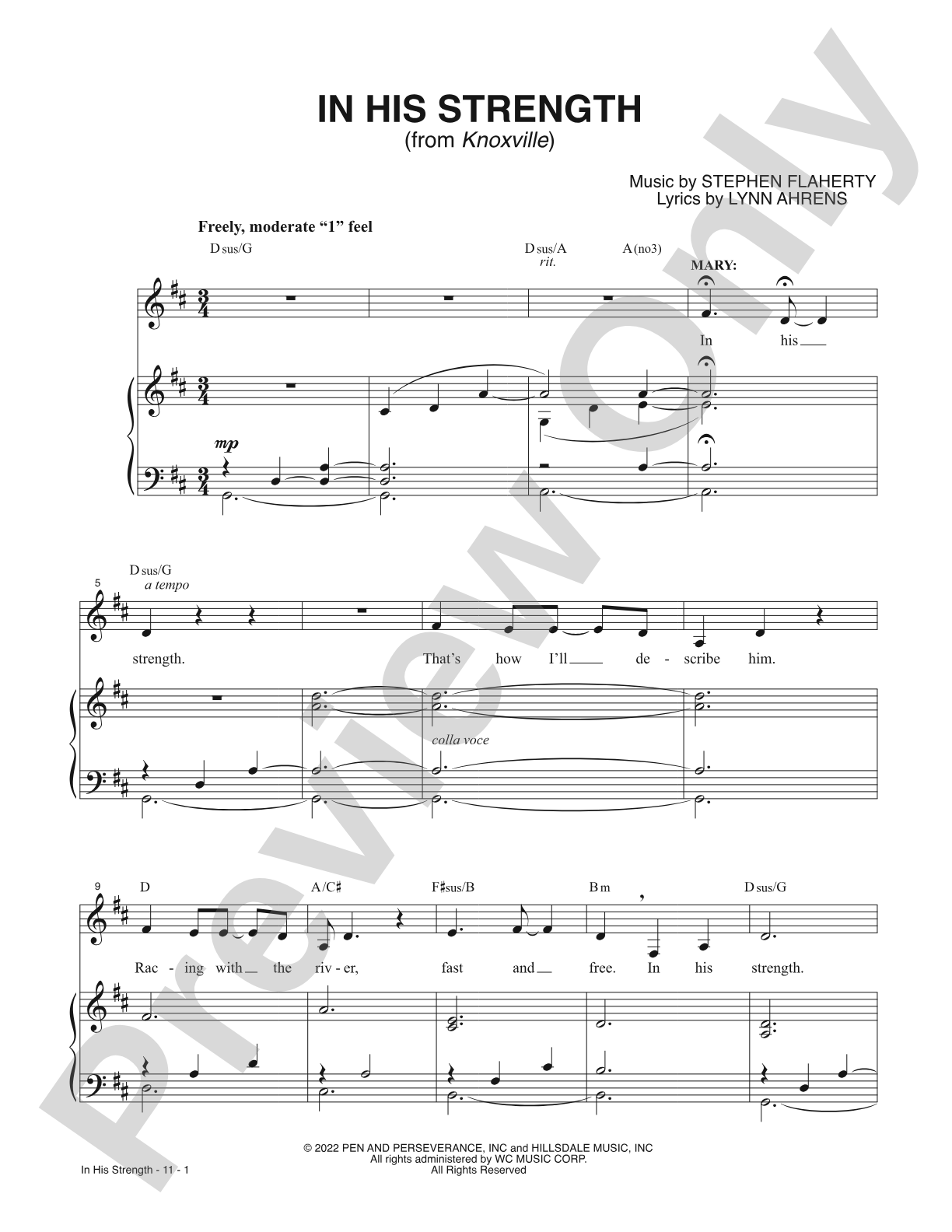 In His Strength from <i>Knoxville</i>: Piano/Vocal/Chords