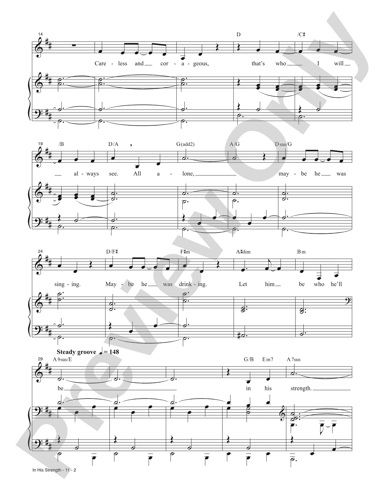 In His Strength from <i>Knoxville</i>: Piano/Vocal/Chords