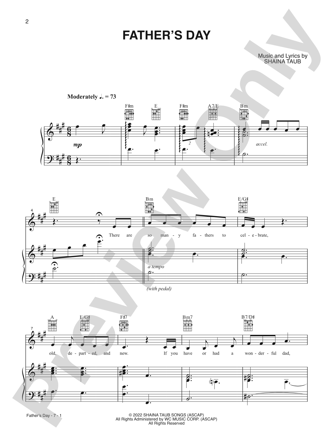 Father's Day: Piano/Vocal