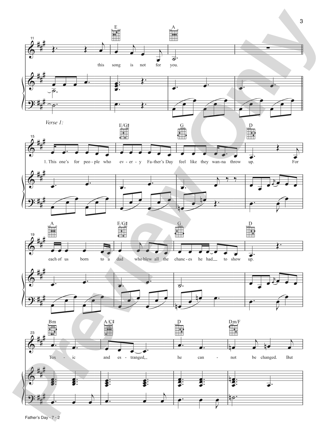 Father's Day: Piano/Vocal