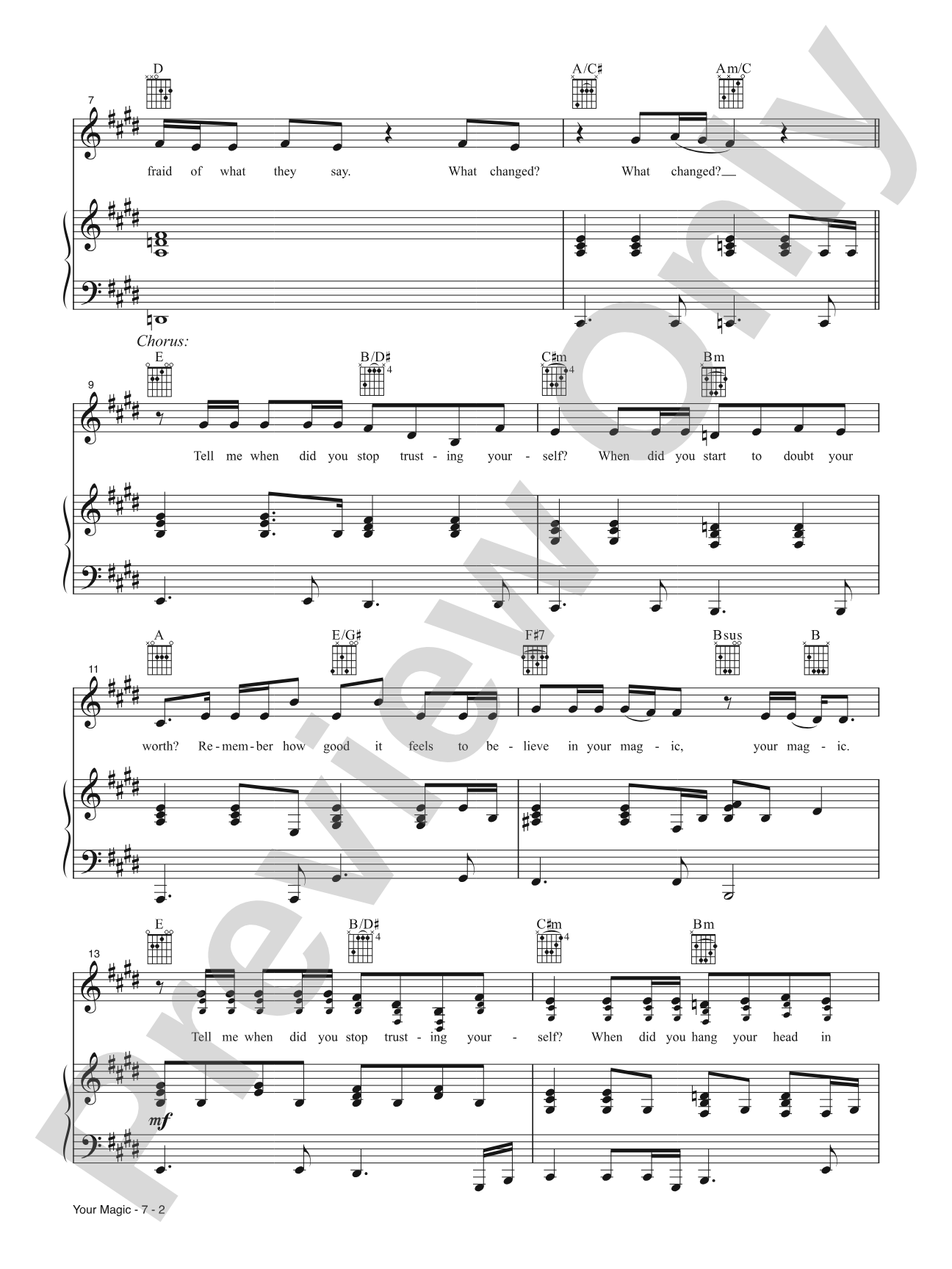 Your Magic: Piano/Vocal