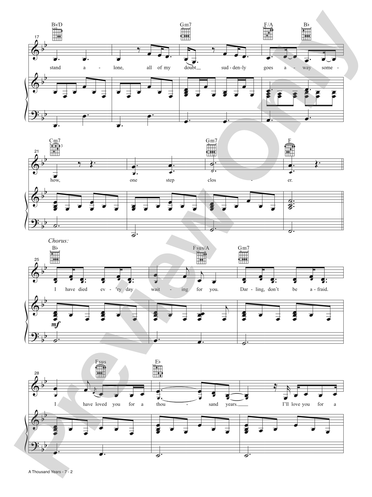 A Thousand Years: Piano/Vocal/Guitar