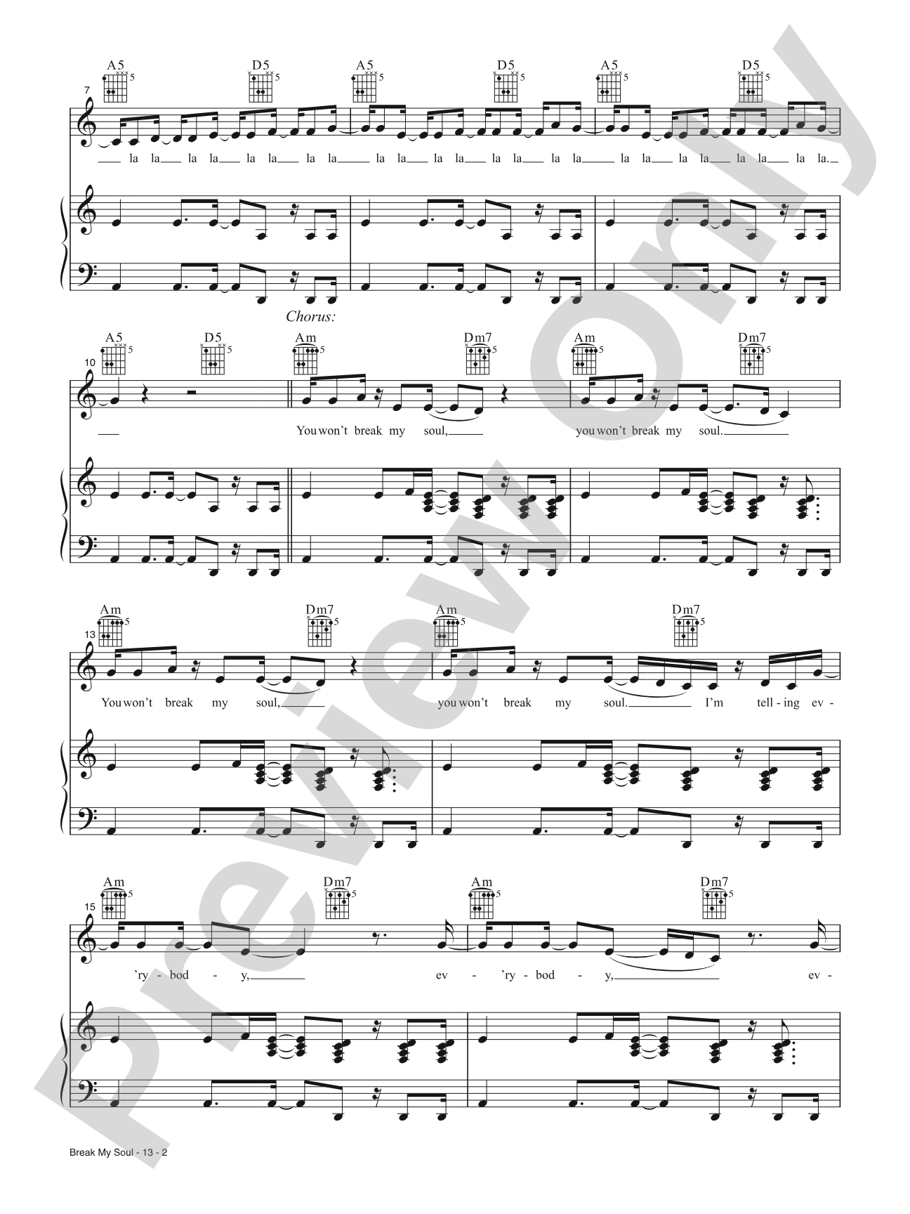 Break My Soul: Piano/Vocal/Guitar