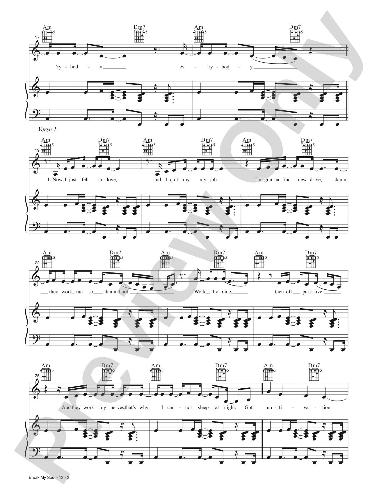 Break My Soul: Piano/Vocal/Guitar