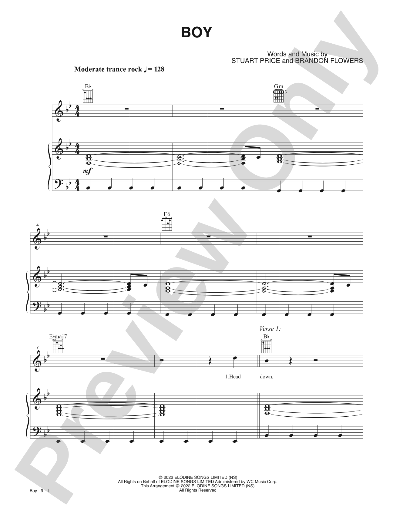 Boy: Piano/Vocal/Guitar