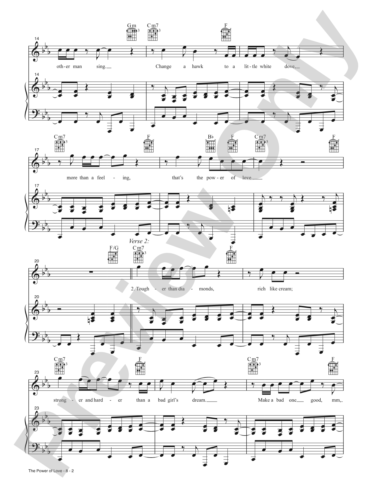 The Power of Love: Piano/Vocal/Guitar