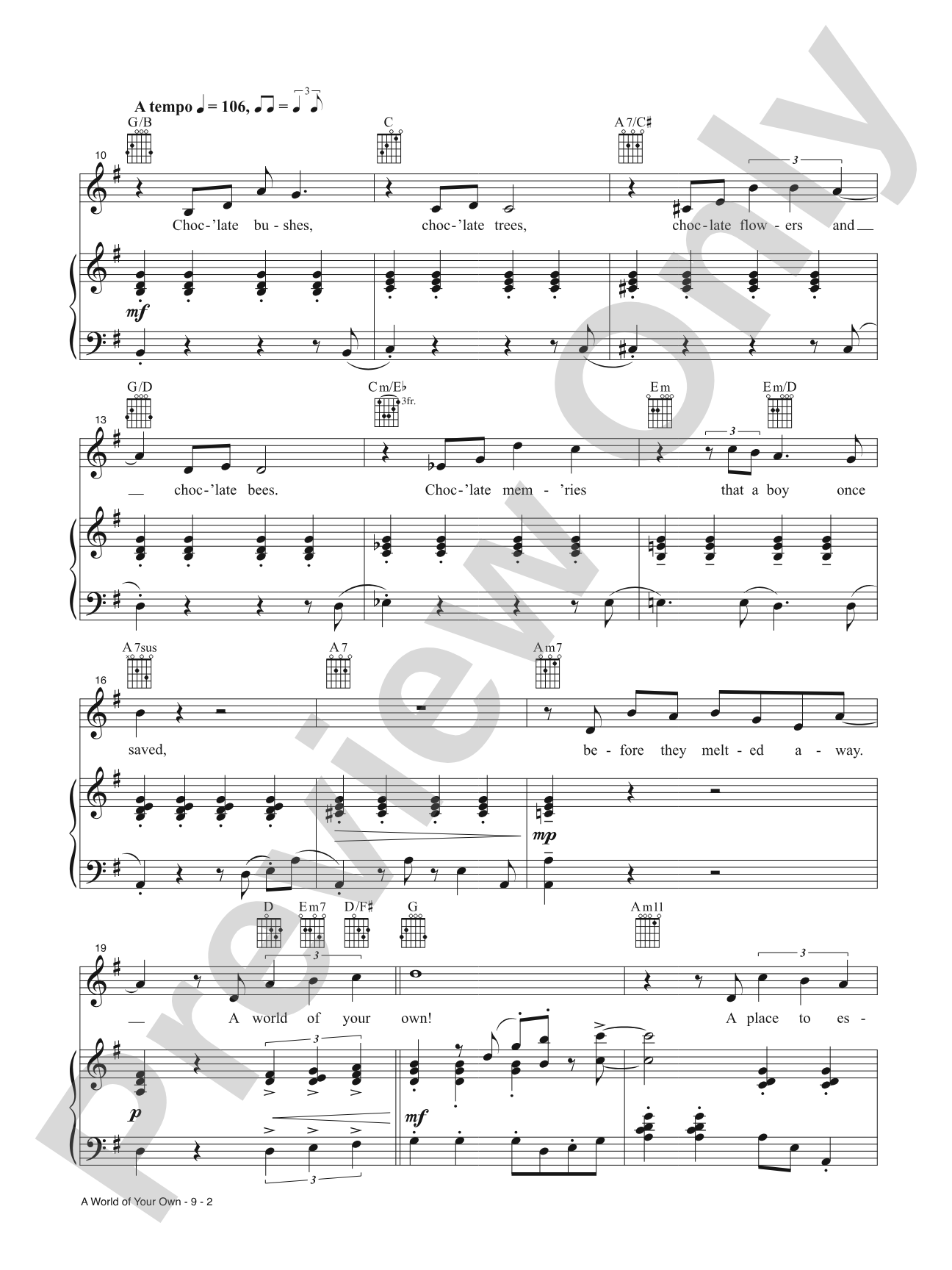 A World of Your Own (from <i>Wonka</i>): Piano/Vocal/Guitar