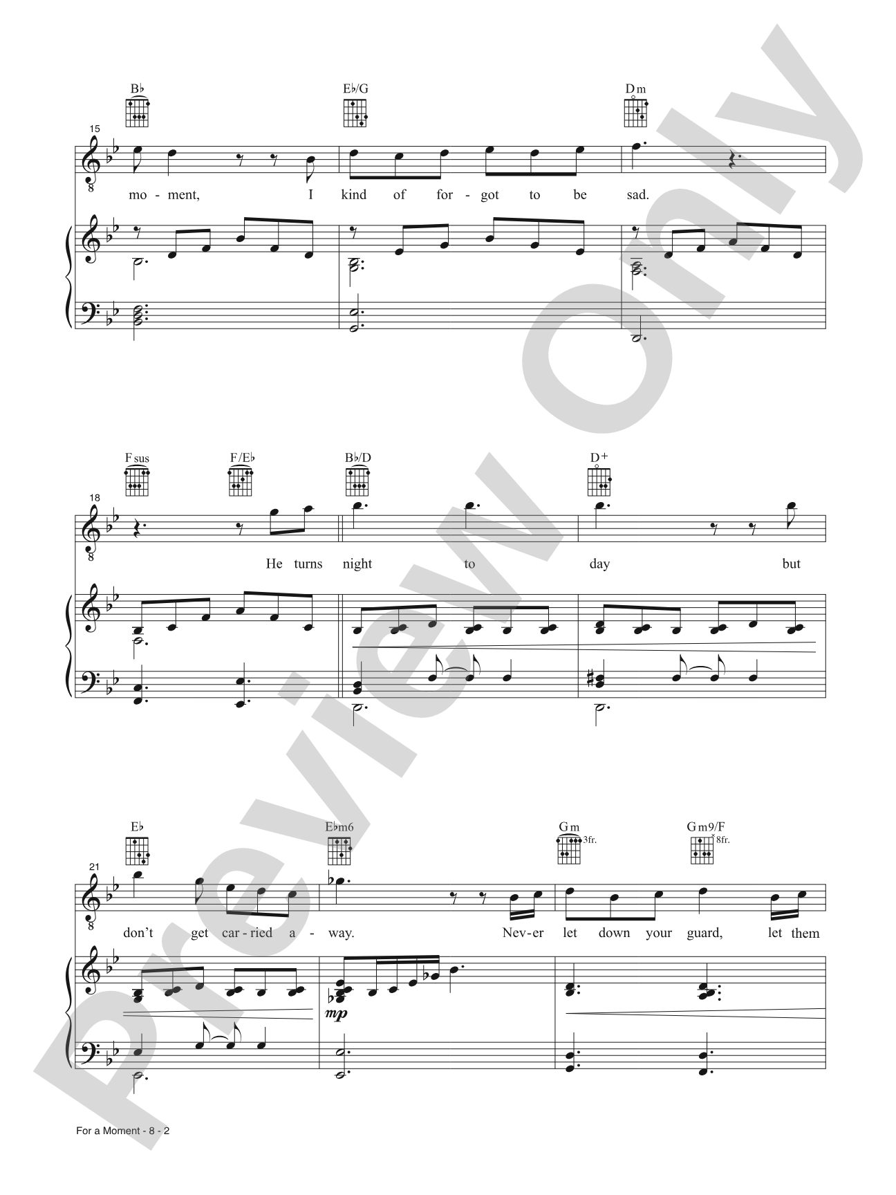 For a Moment (from <i>Wonka</i>): Piano/Vocal/Guitar
