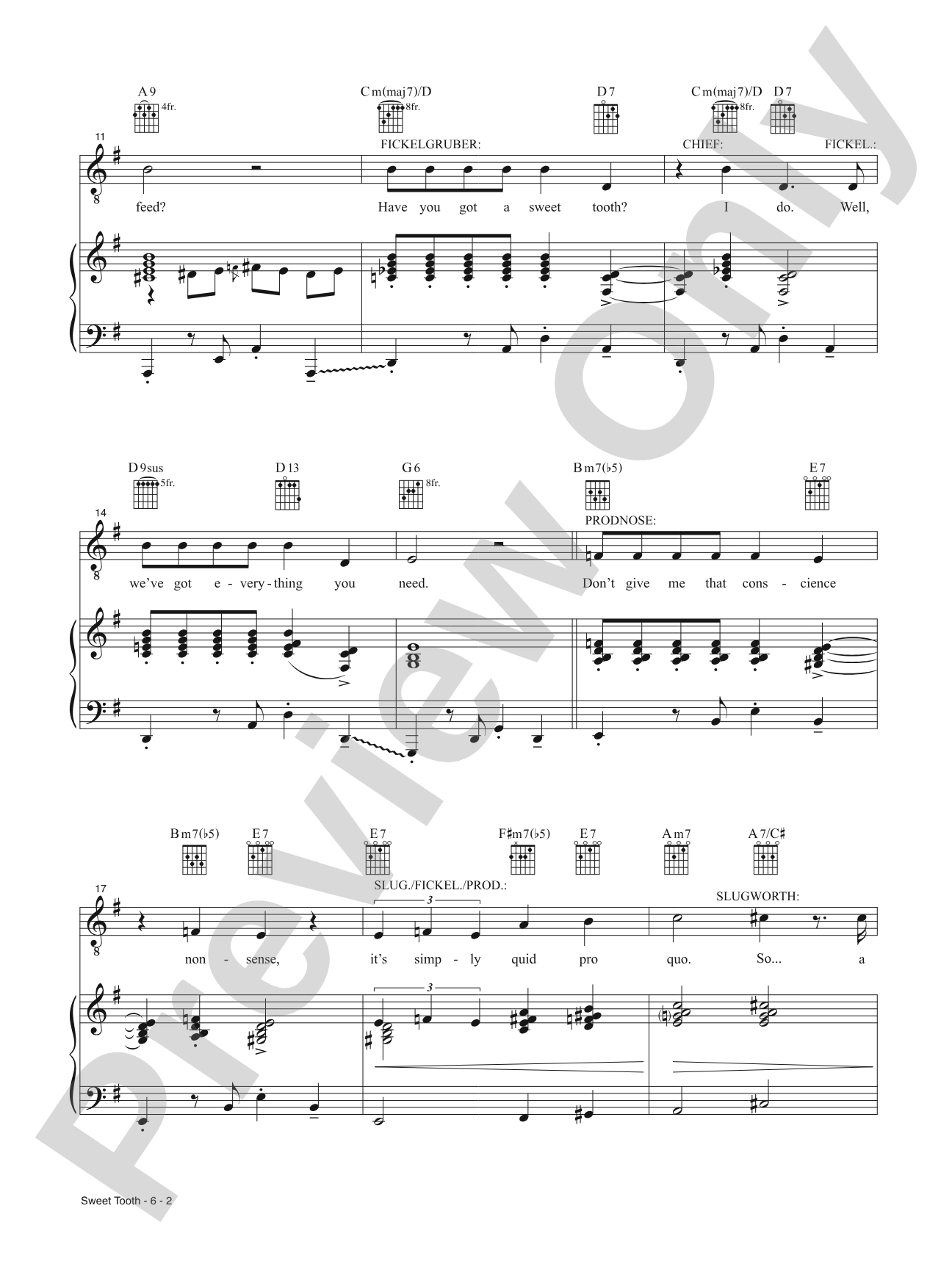 Sweet Tooth (from <i>Wonka</i>): Piano/Vocal/Guitar