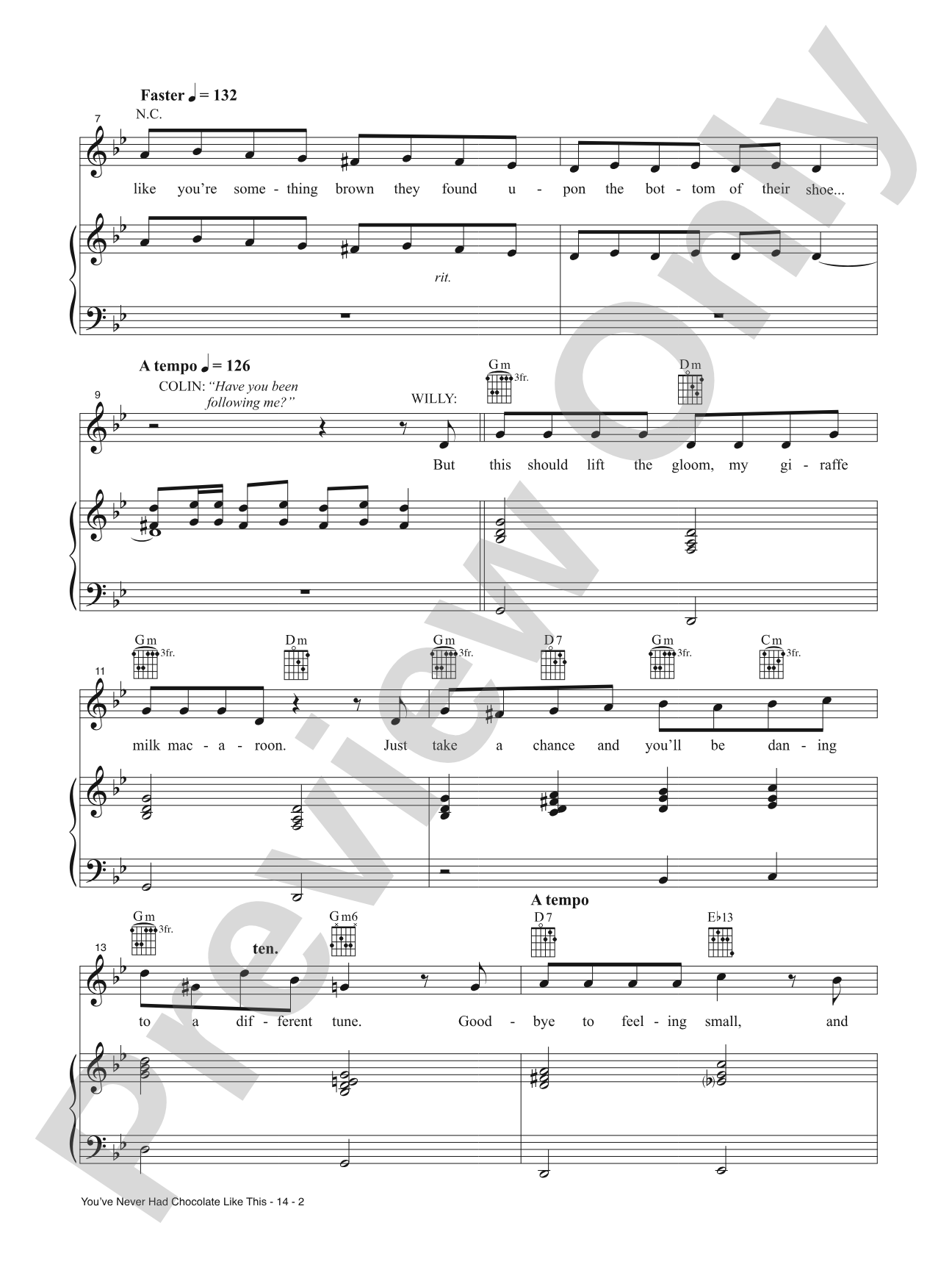 You've Never Had Chocolate Like This (from <i>Wonka</i>): Piano/Vocal/Guitar