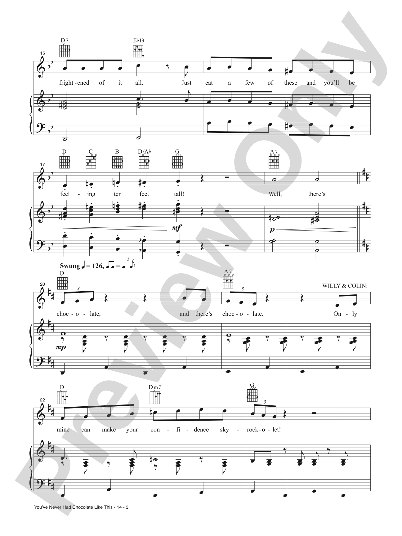 You've Never Had Chocolate Like This (from <i>Wonka</i>): Piano/Vocal/Guitar