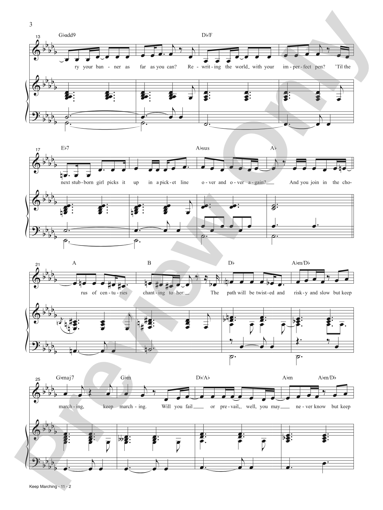 Keep Marching from <i>Suffs</i>: Piano/Vocal/Chords