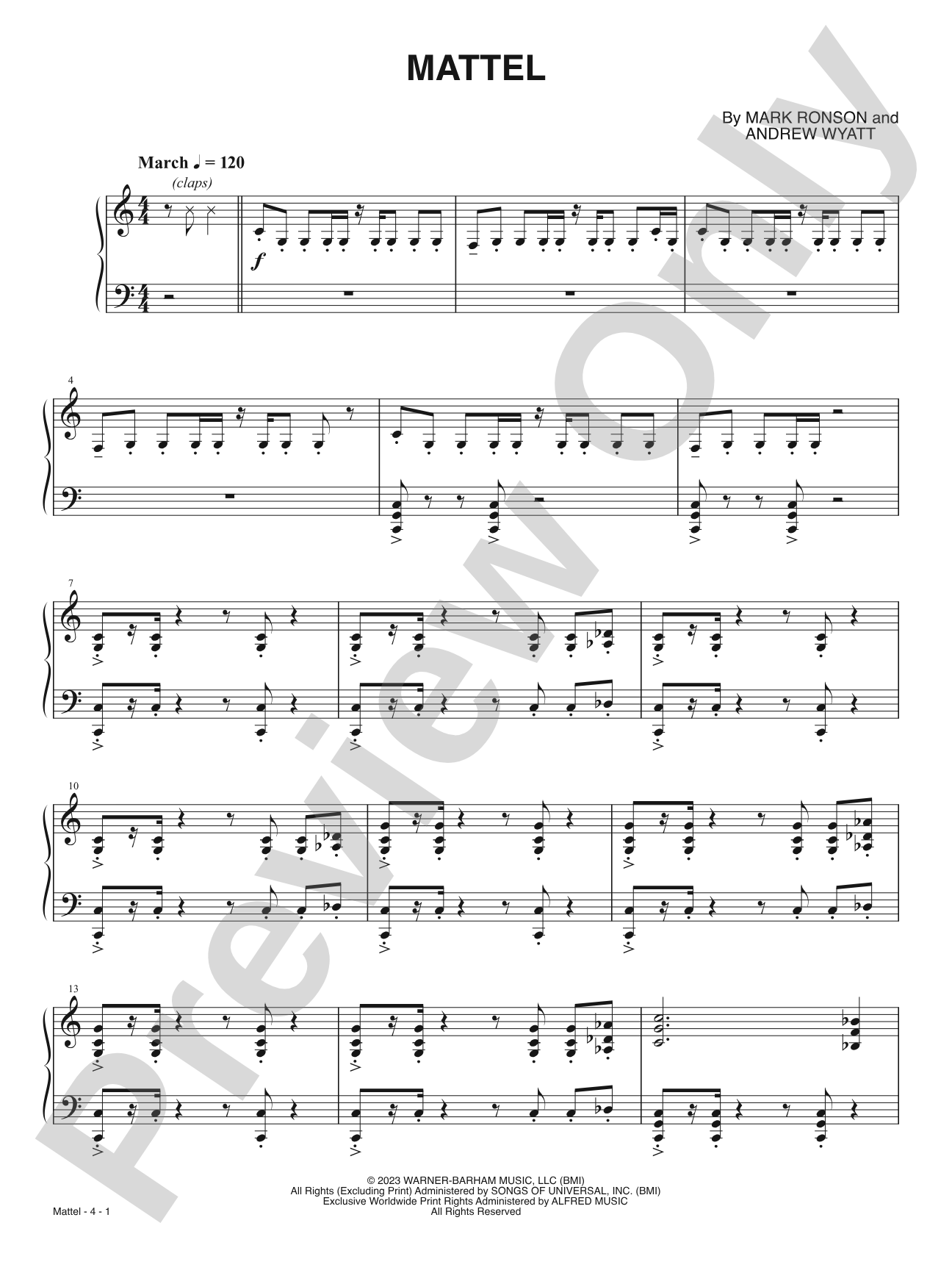 Mattel (from <i>Barbie</i>): Piano