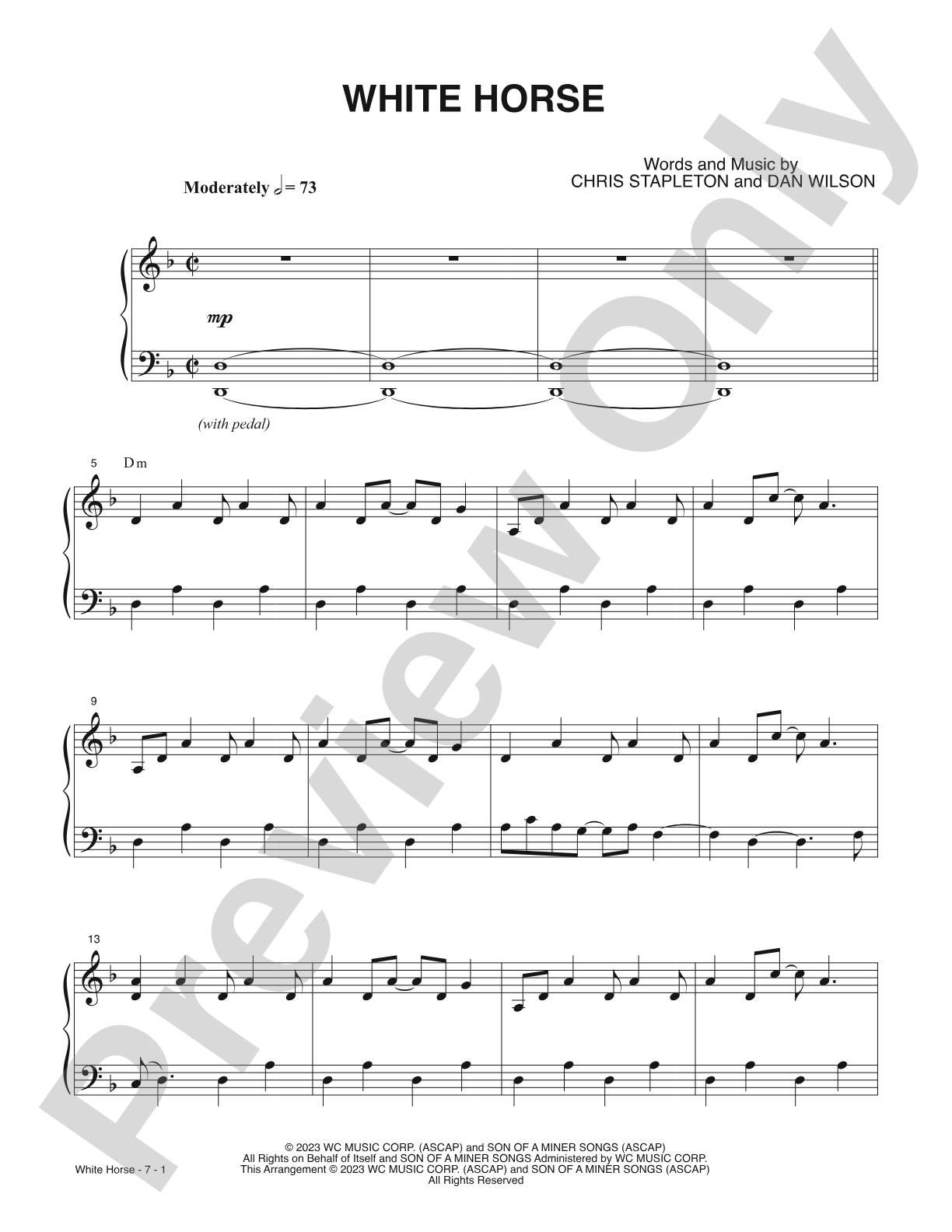 White Horse: Piano/Vocal