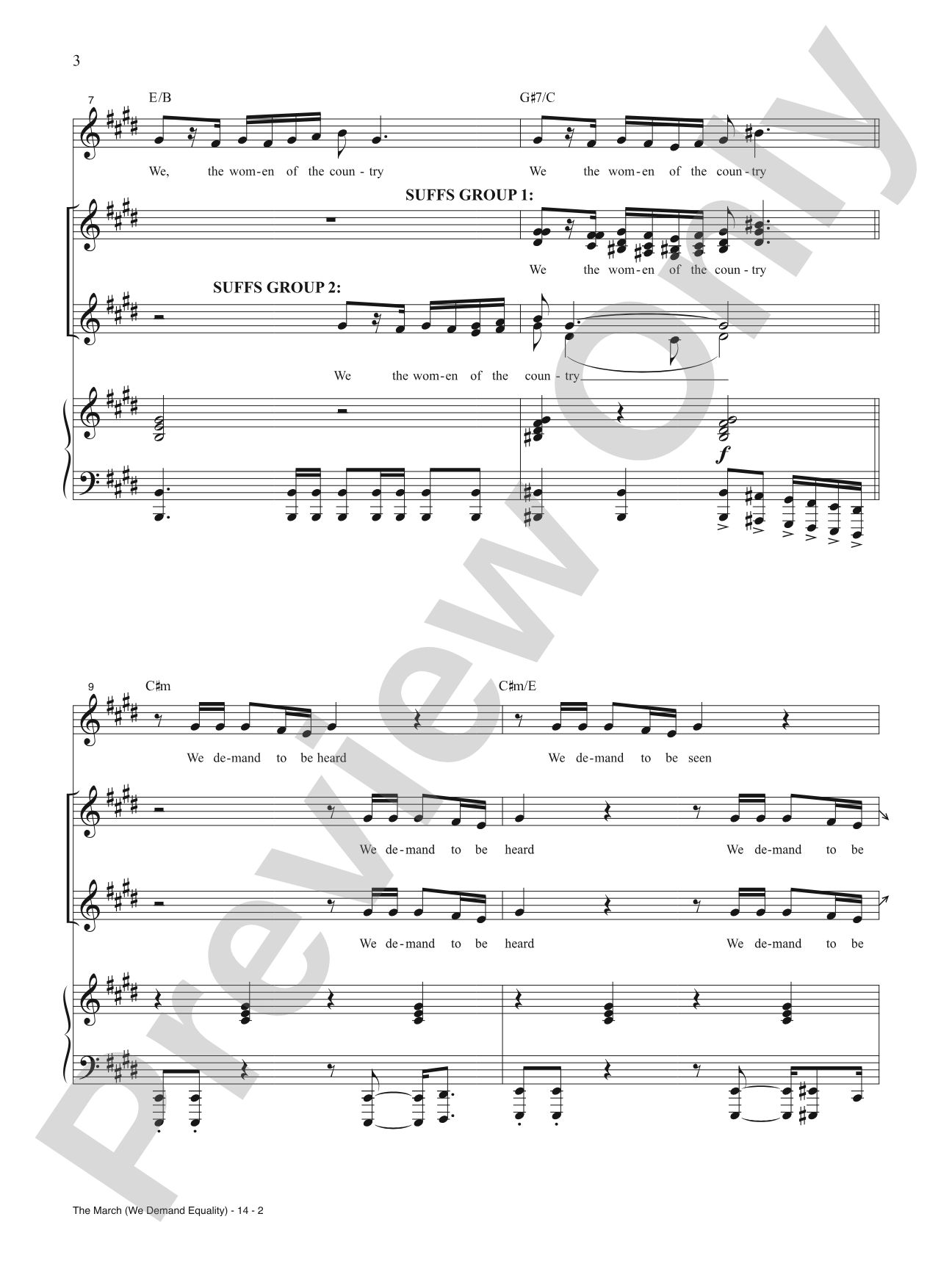 The March (We Demand Equality) from <i>Suffs</i>: Piano/Vocal