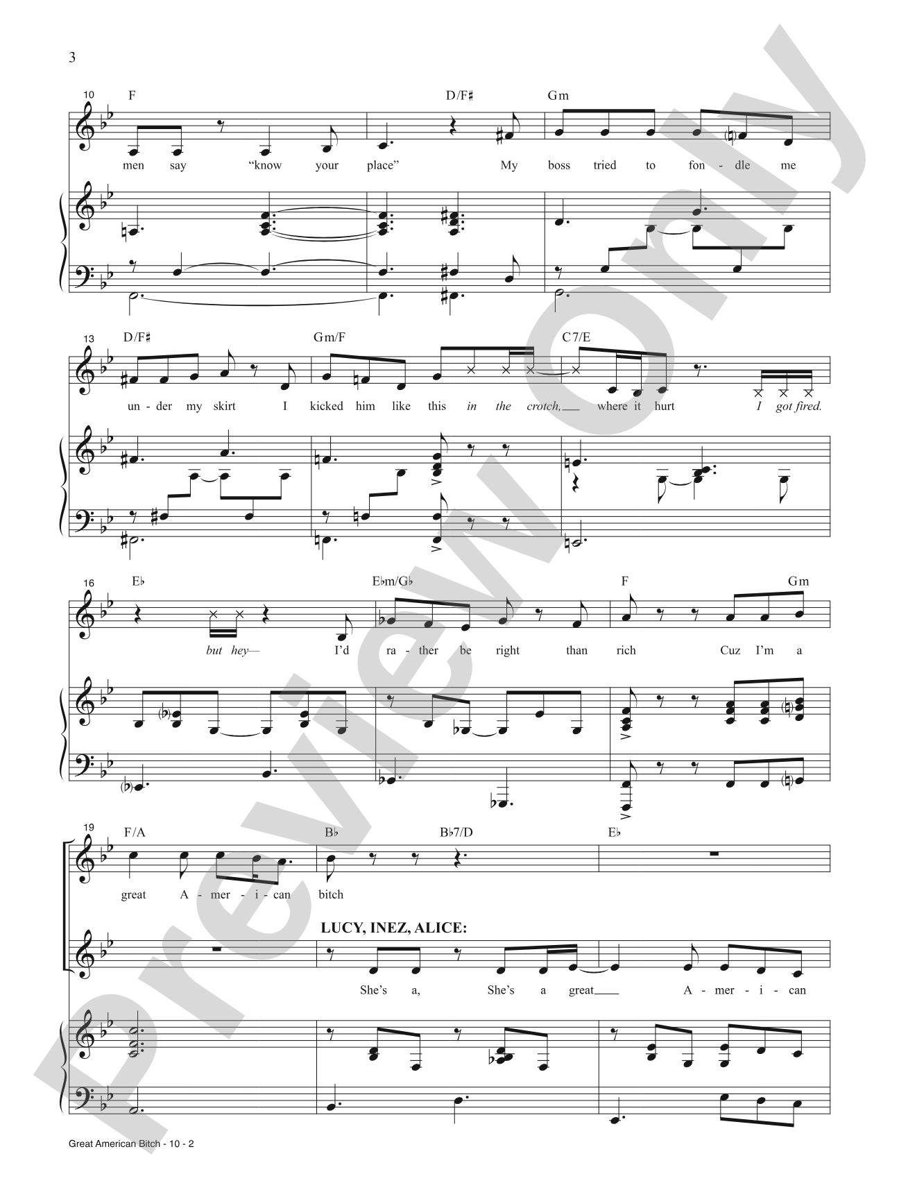 Great American Bitch from <i>Suffs</i>: Piano/Vocal
