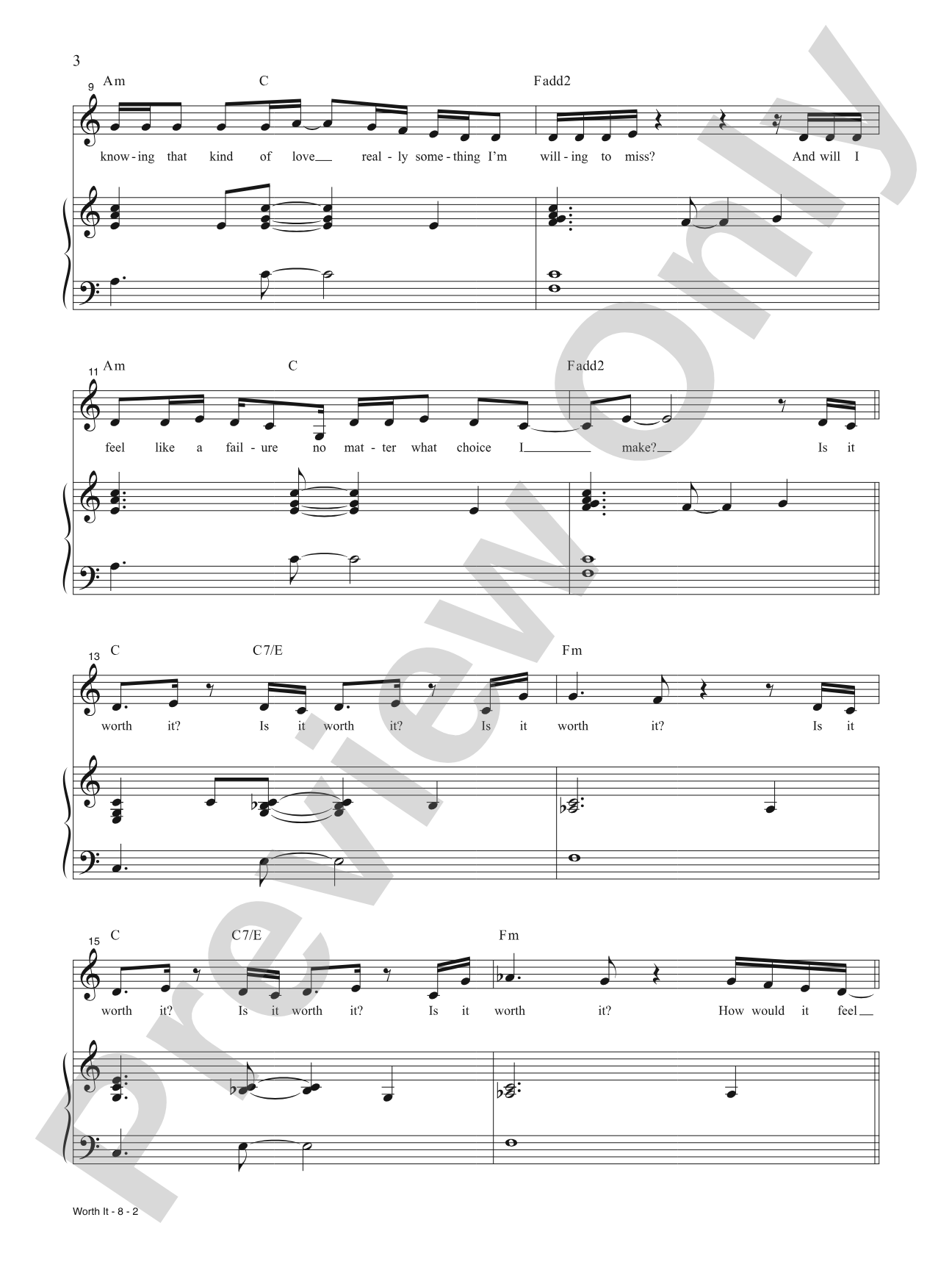 Worth It from <i>Suffs</i>: Piano/Vocal