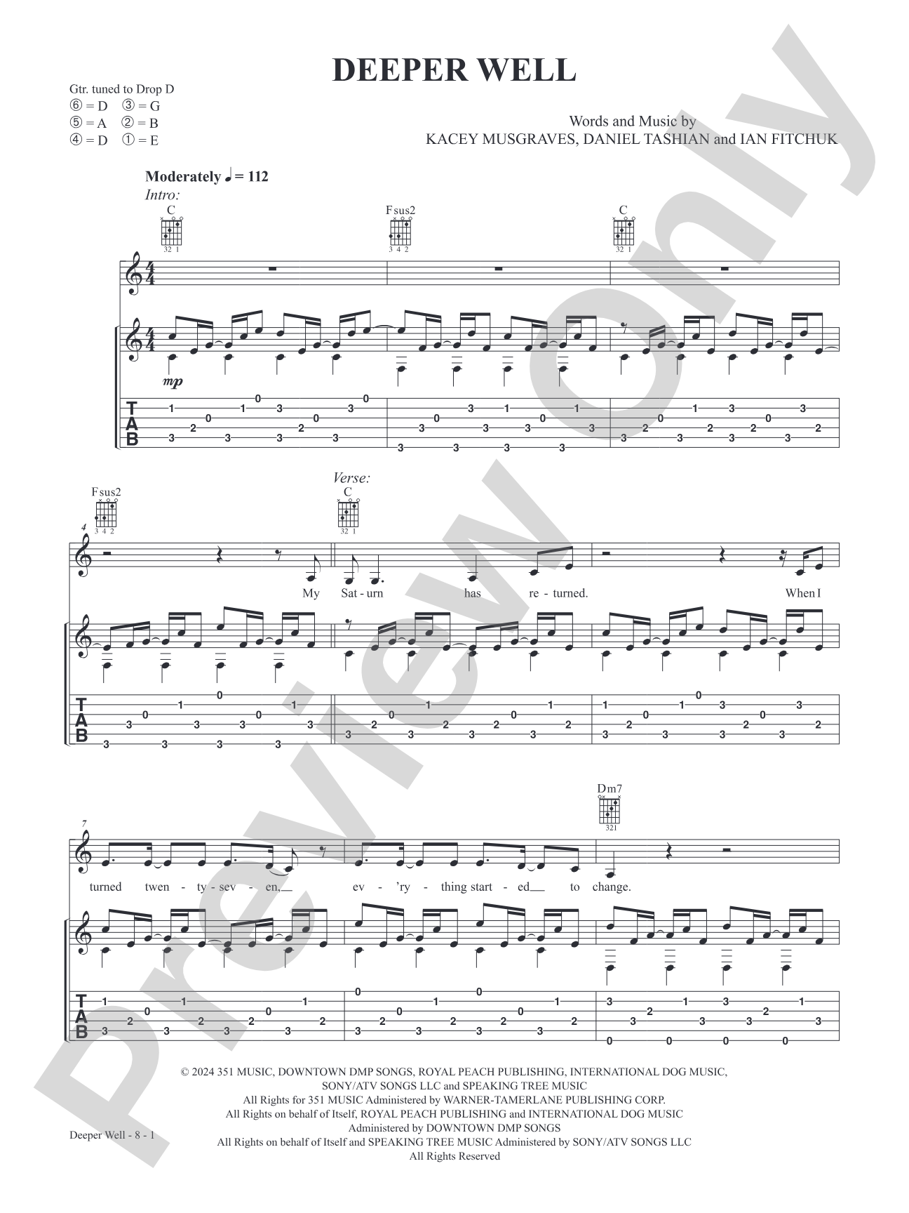 Deeper Well (From the studio album 'Deeper Well'): Guitar Digital Sheet Music