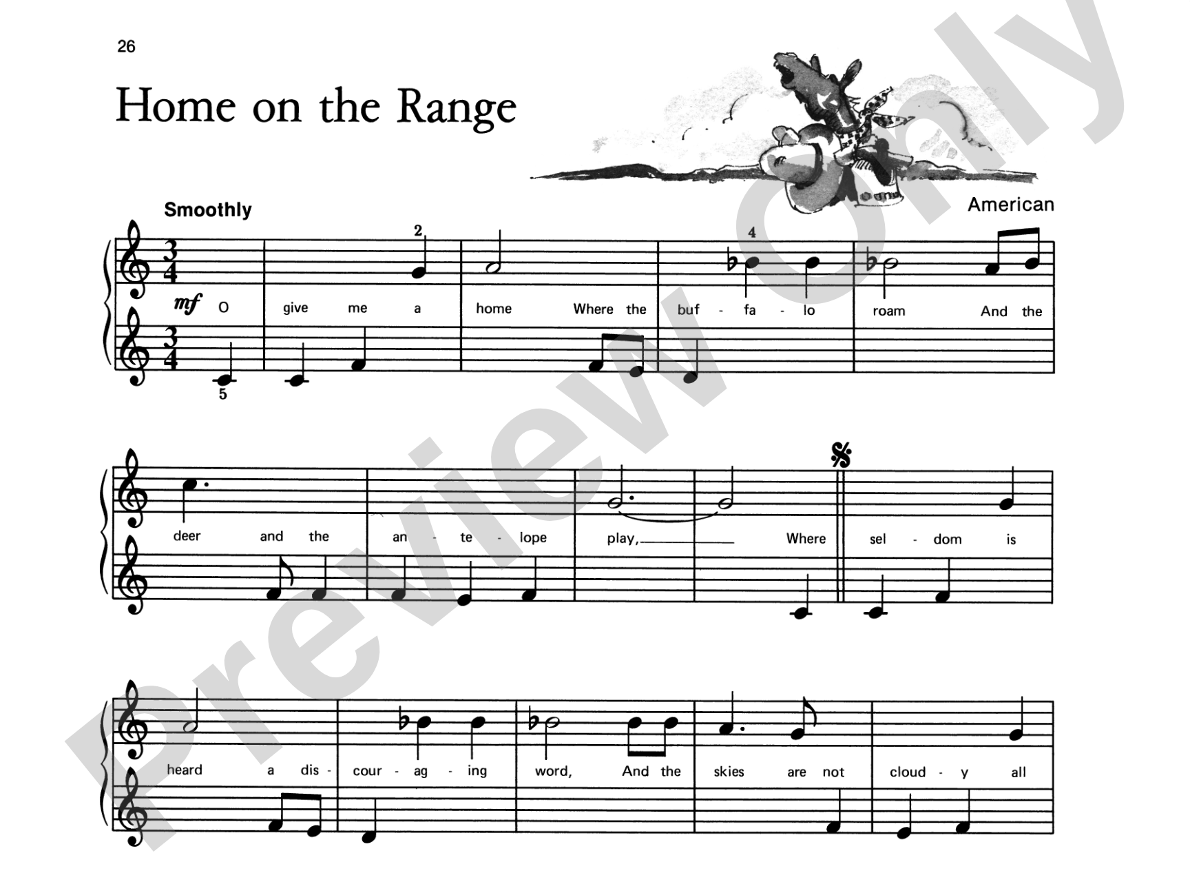 Home on the Range - Piano Solo with Lyrics (with Optional Duet Accompaniments): Piano Solo with Lyrics