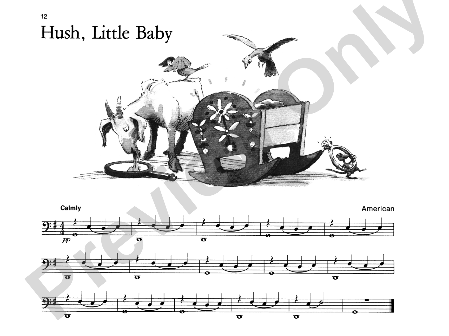 Hush, Little Baby - Piano Solo with Lyrics (with Optional Duet Accompaniments): Piano Solo with Lyrics