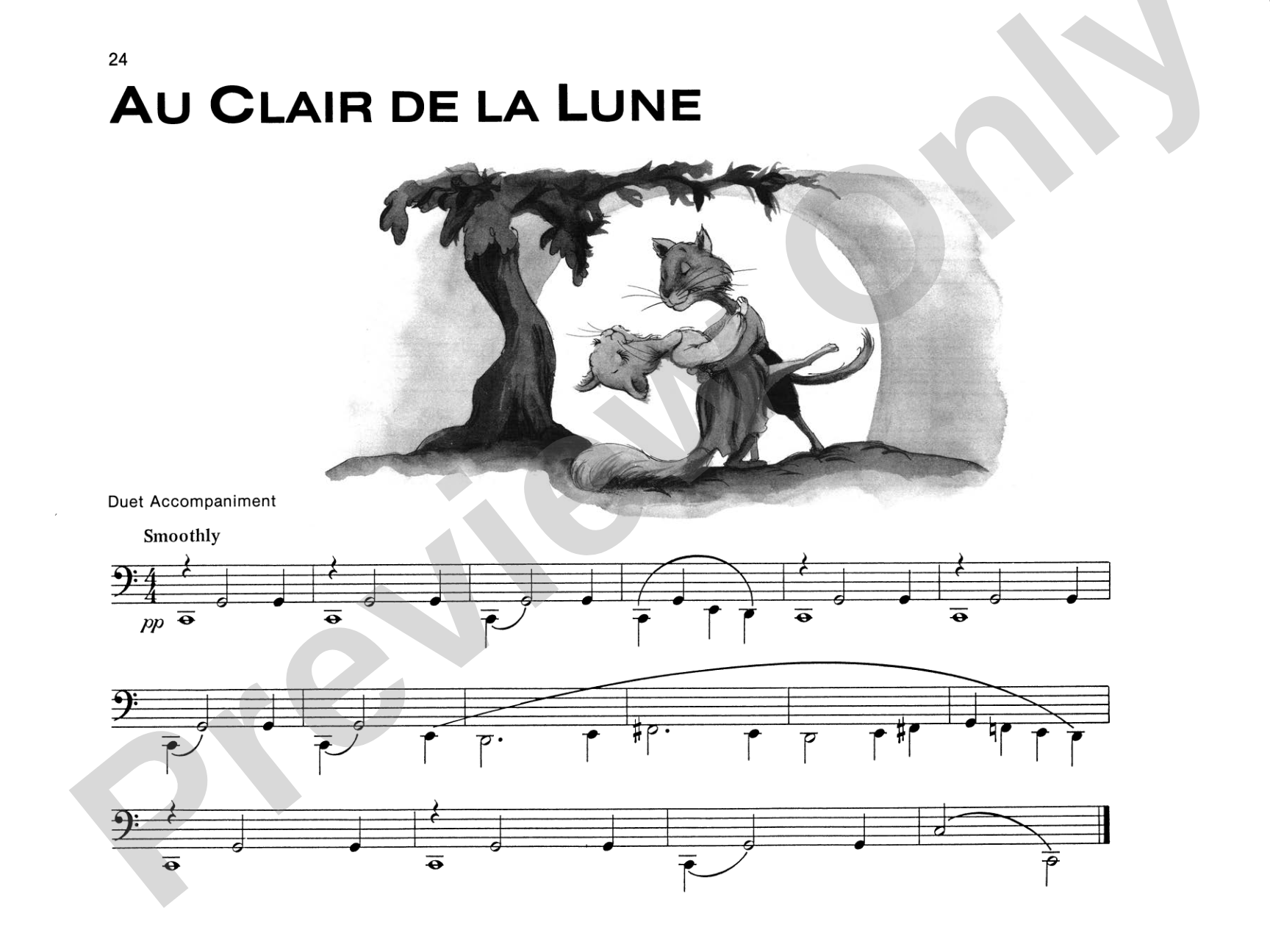 Au Clair de la Lune - Piano Solo (with Optional Duet Accompaniments): Piano Solo